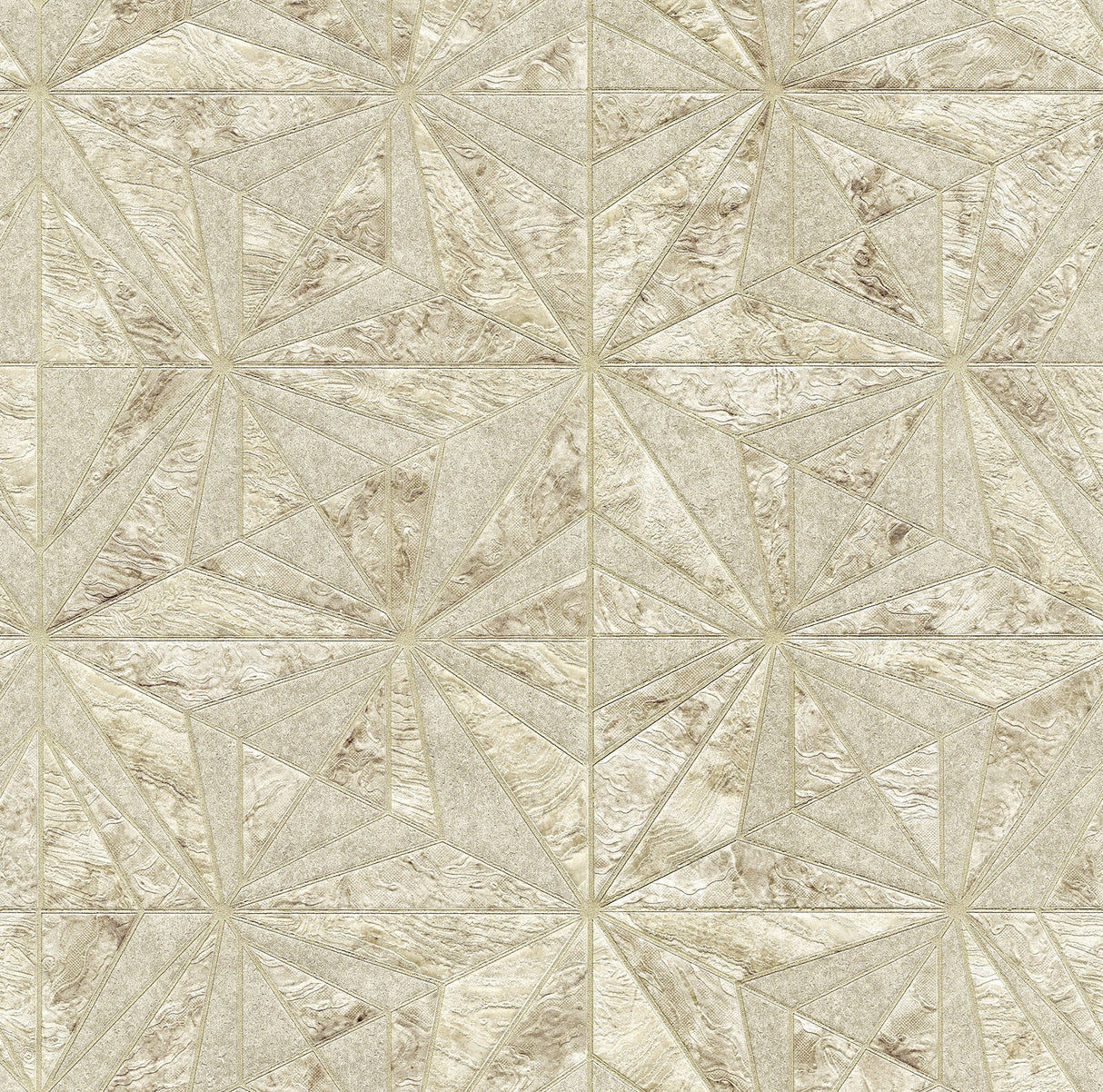 Advantage 2835-C88618 Los Cabos Champagne Marble Geometric Wallpaper
