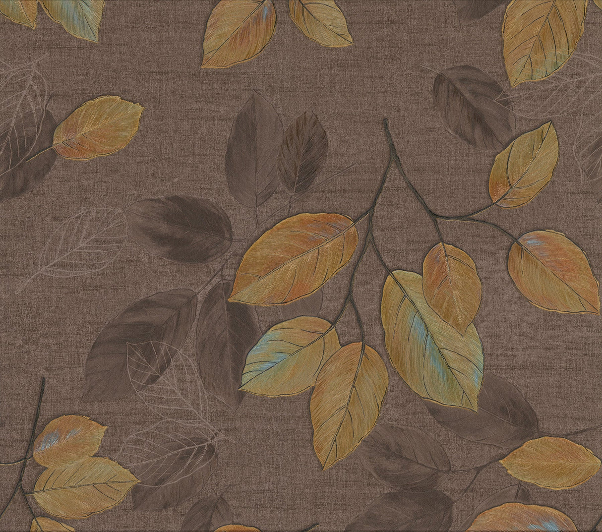 Advantage 2835-DI40403 Dorado Brown Leaf Toss Wallpaper