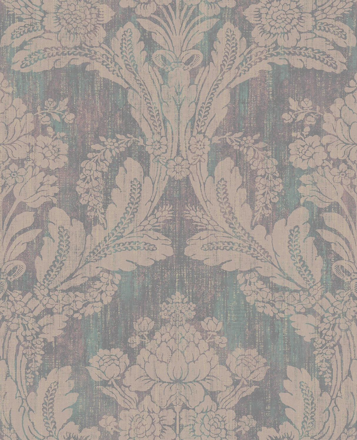 Advantage 2835-M1407 Zemi Teal Damask Wallpaper