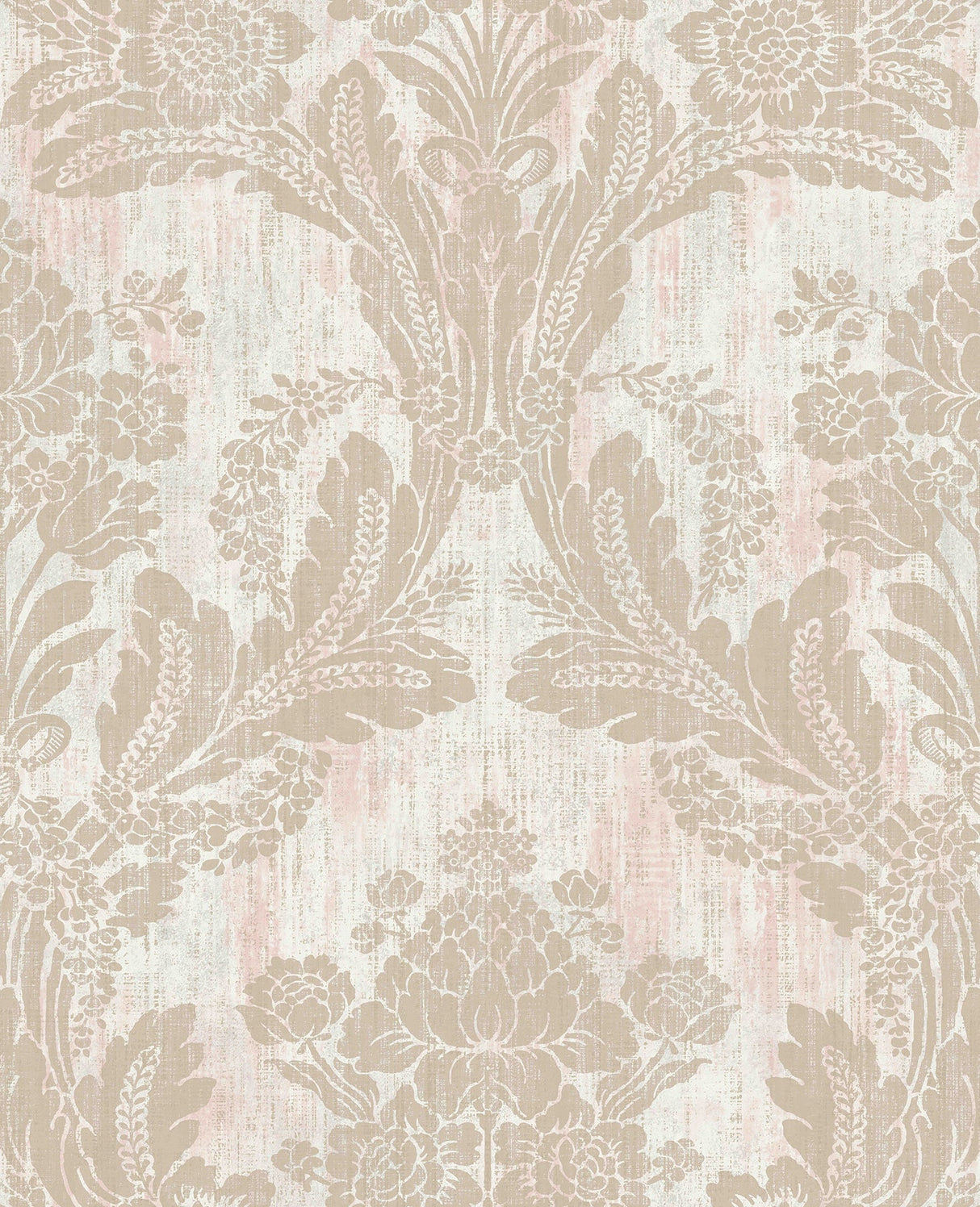 Advantage 2835-M1411 Zemi Light Pink Damask Wallpaper