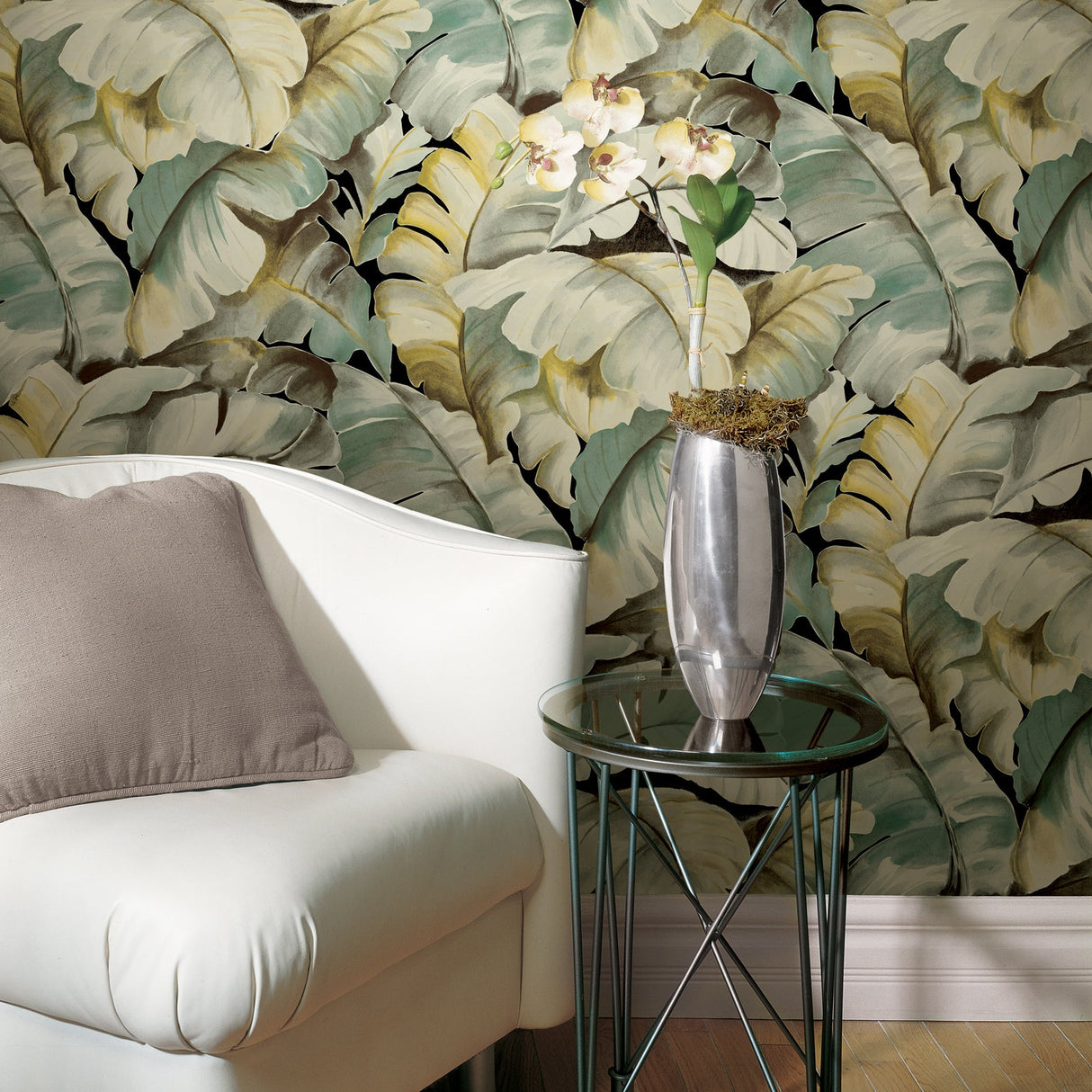 Advantage 2835-SY5151P Mardan Light Green Banana Leaf Wallpaper