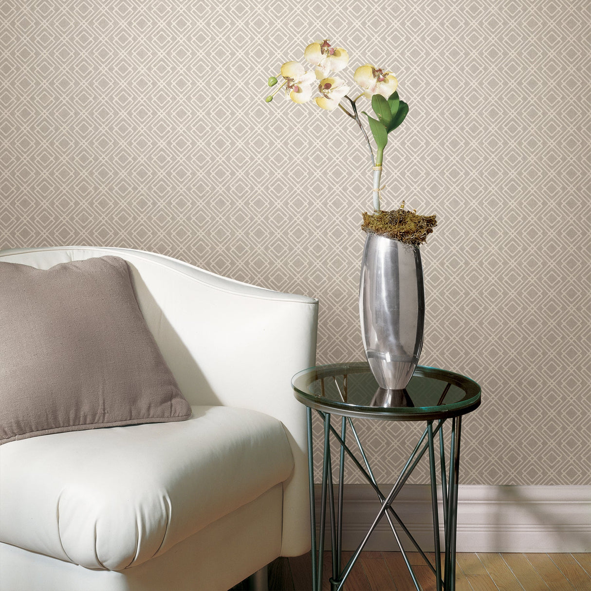 Advantage 2836-22022 Puck Light Brown Geometric Wallpaper
