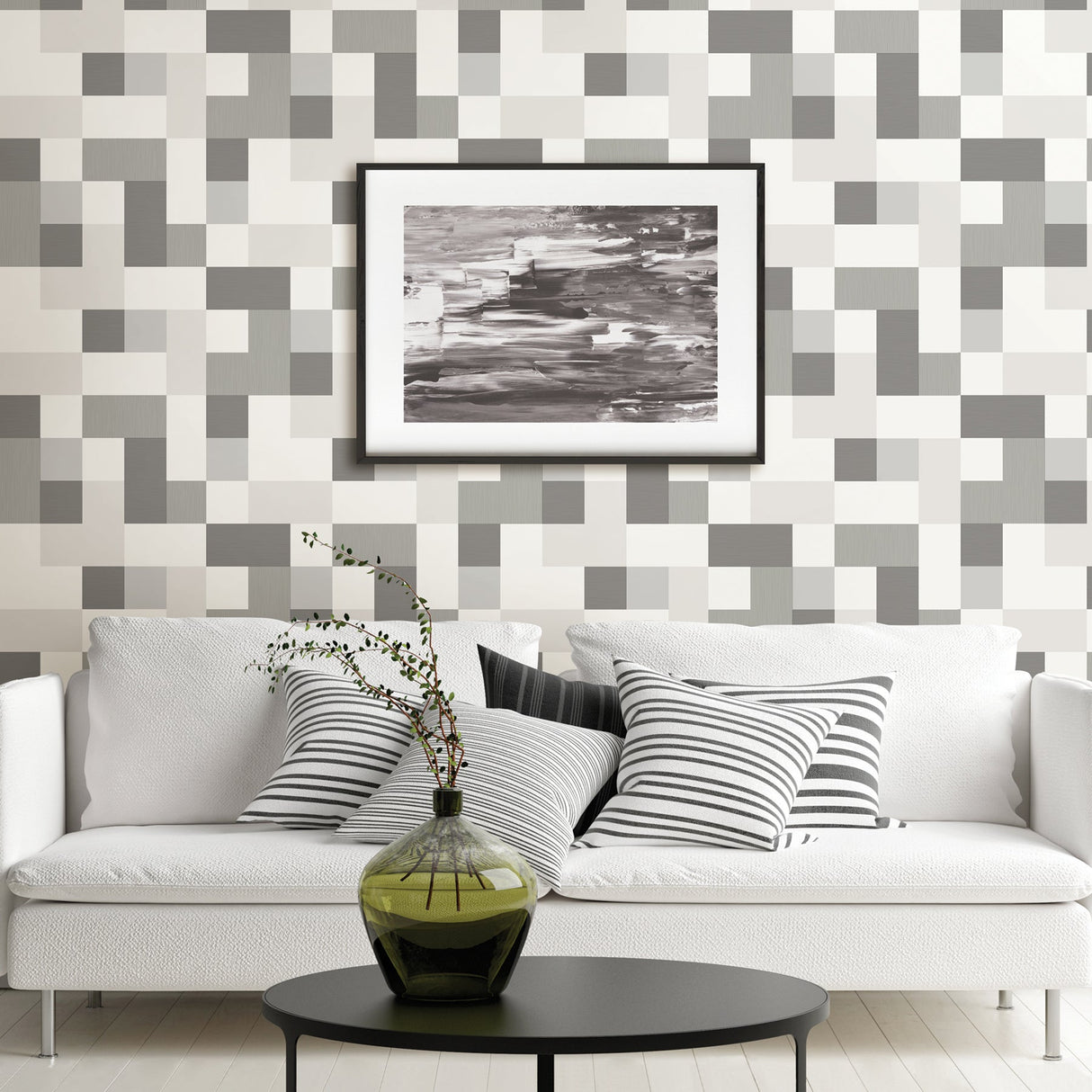 Advantage 2836-24998 Laurence Grey Geometric Wallpaper