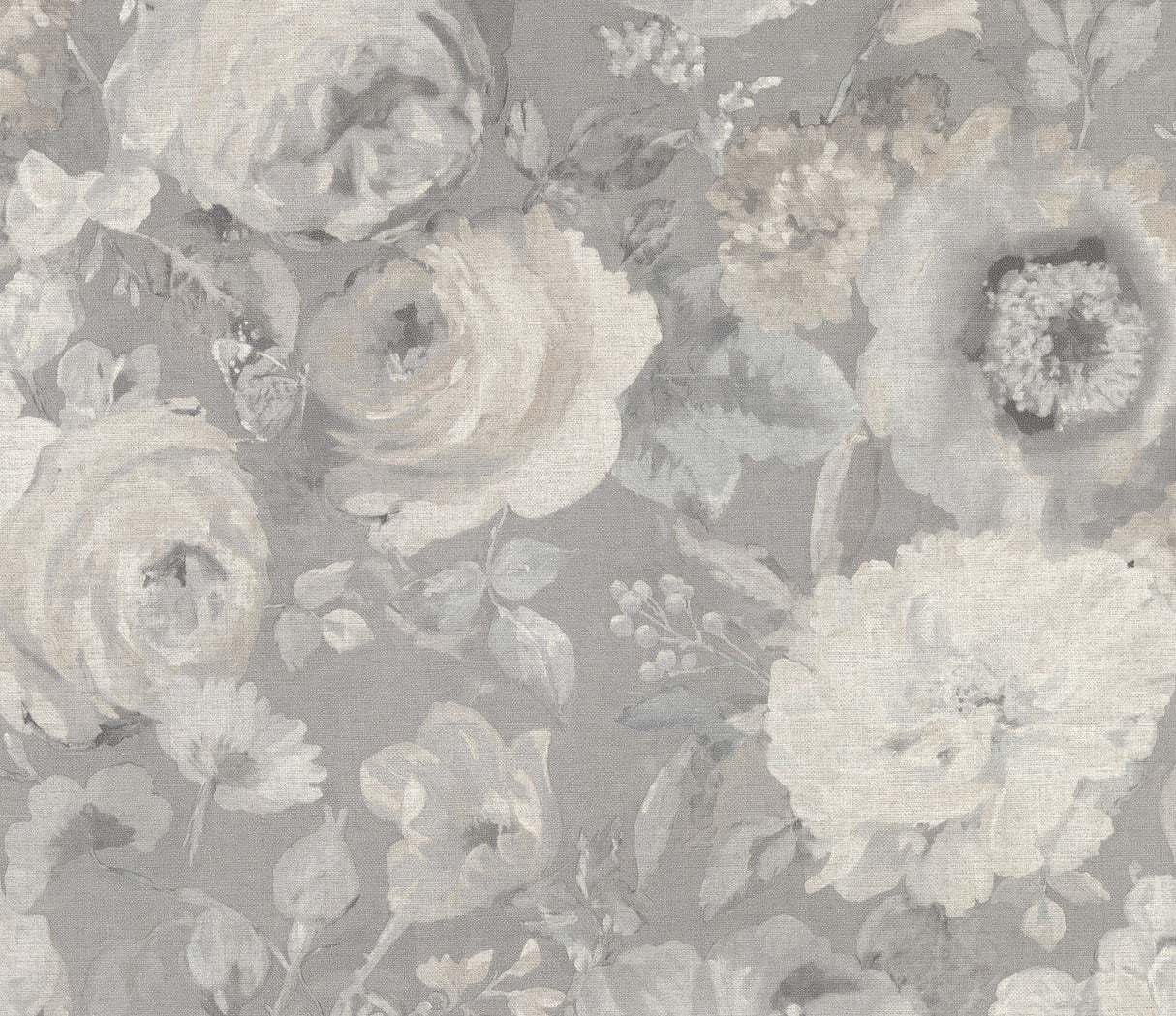 Advantage 2836-527841 Miranda Grey Painted Florals Wallpaper