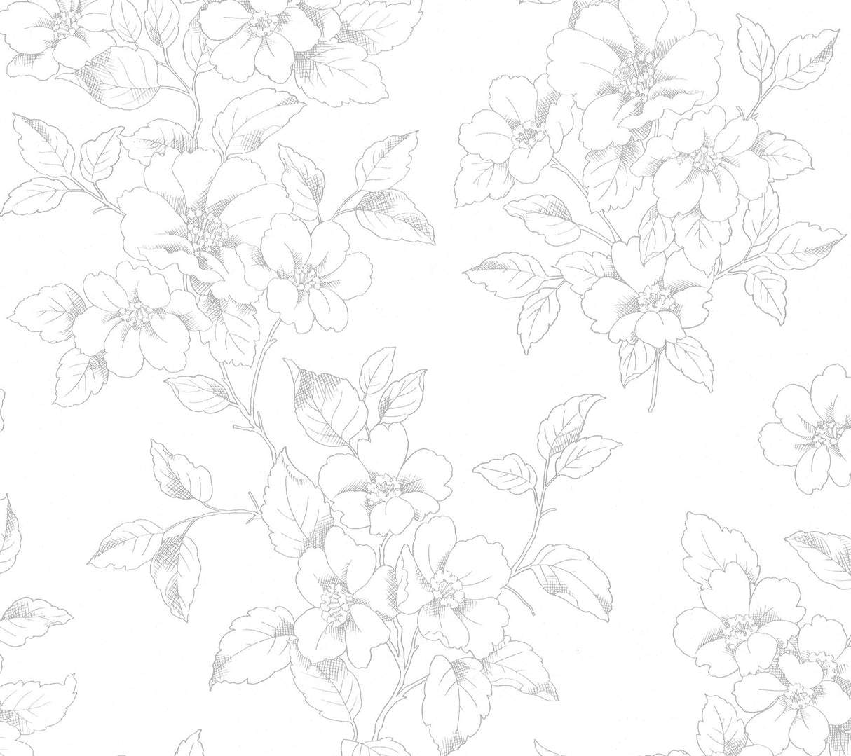 Advantage 2836-801910 Romeo Off-White Floral Trail Wallpaper
