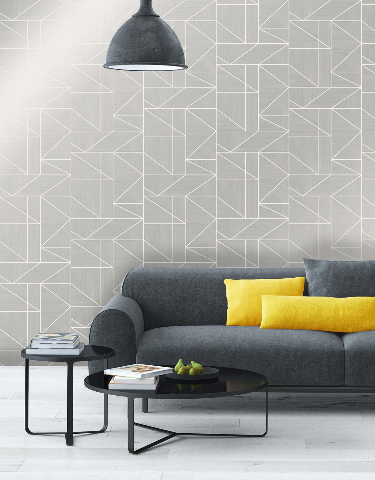 Advantage 2836-M1381 Malvolio Silver Geometric Wallpaper