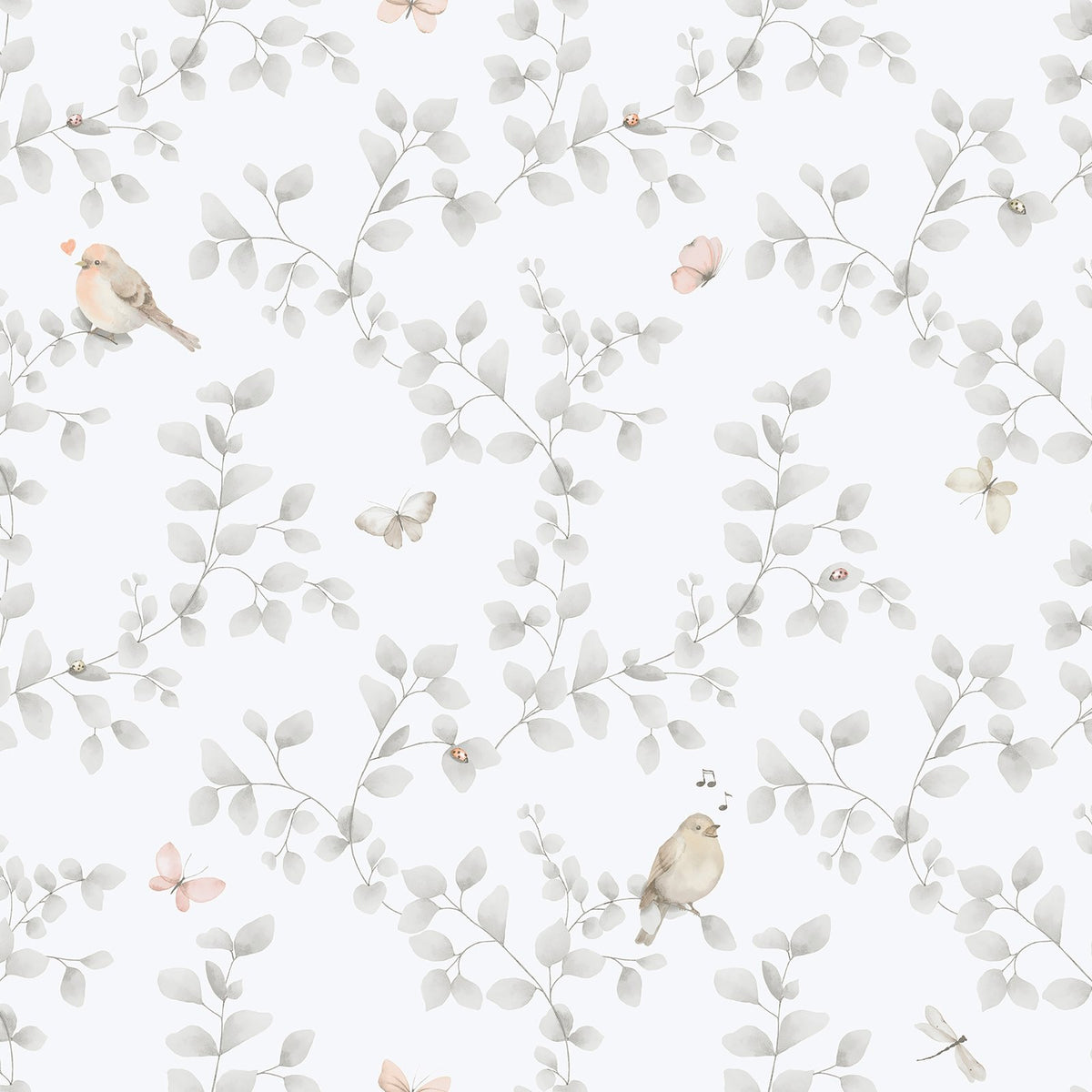 Galerie Bambino Birdy Silver Grey Sidewall 284-2