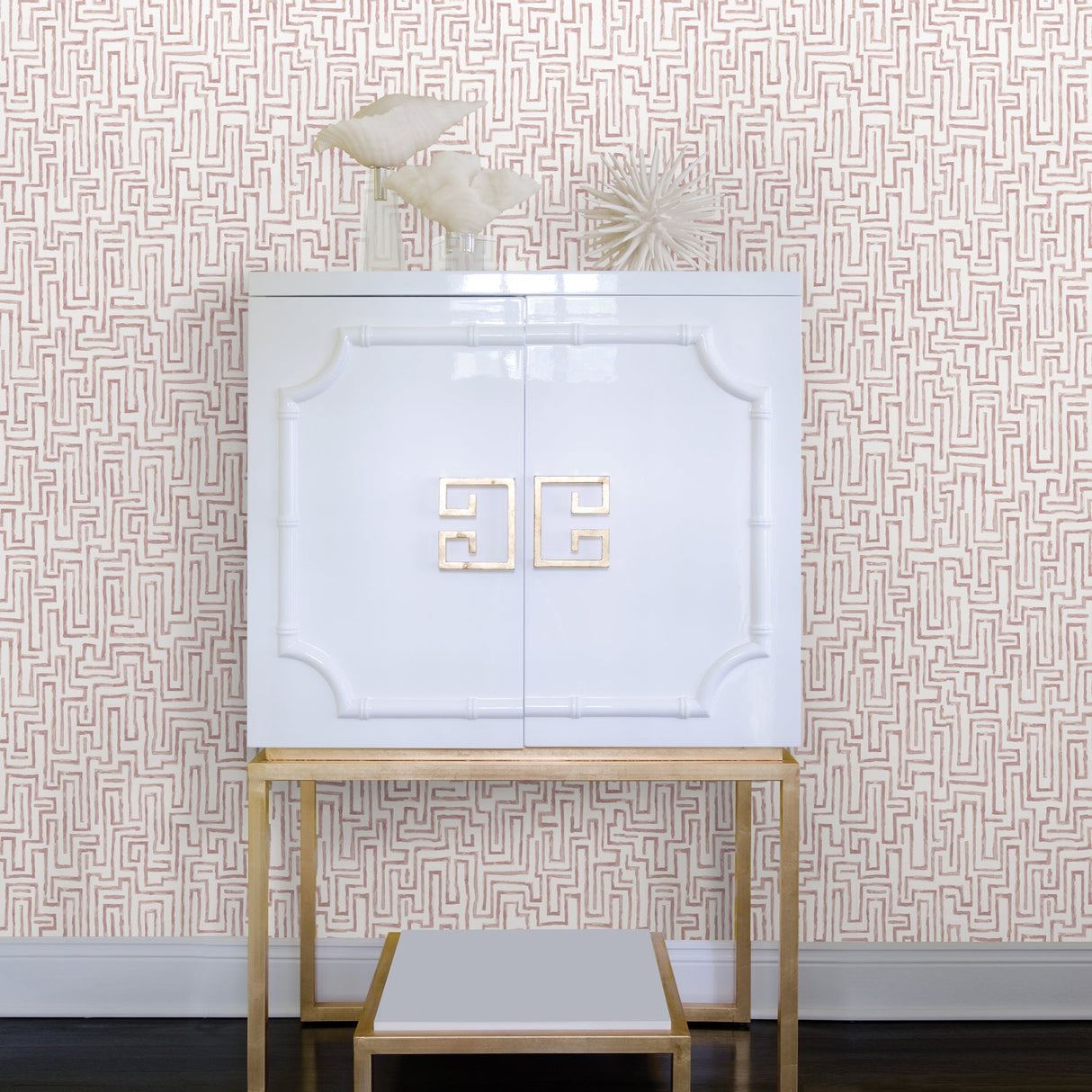 A-Street Prints 2861-25704 Ramble Pink Geometric Wallpaper