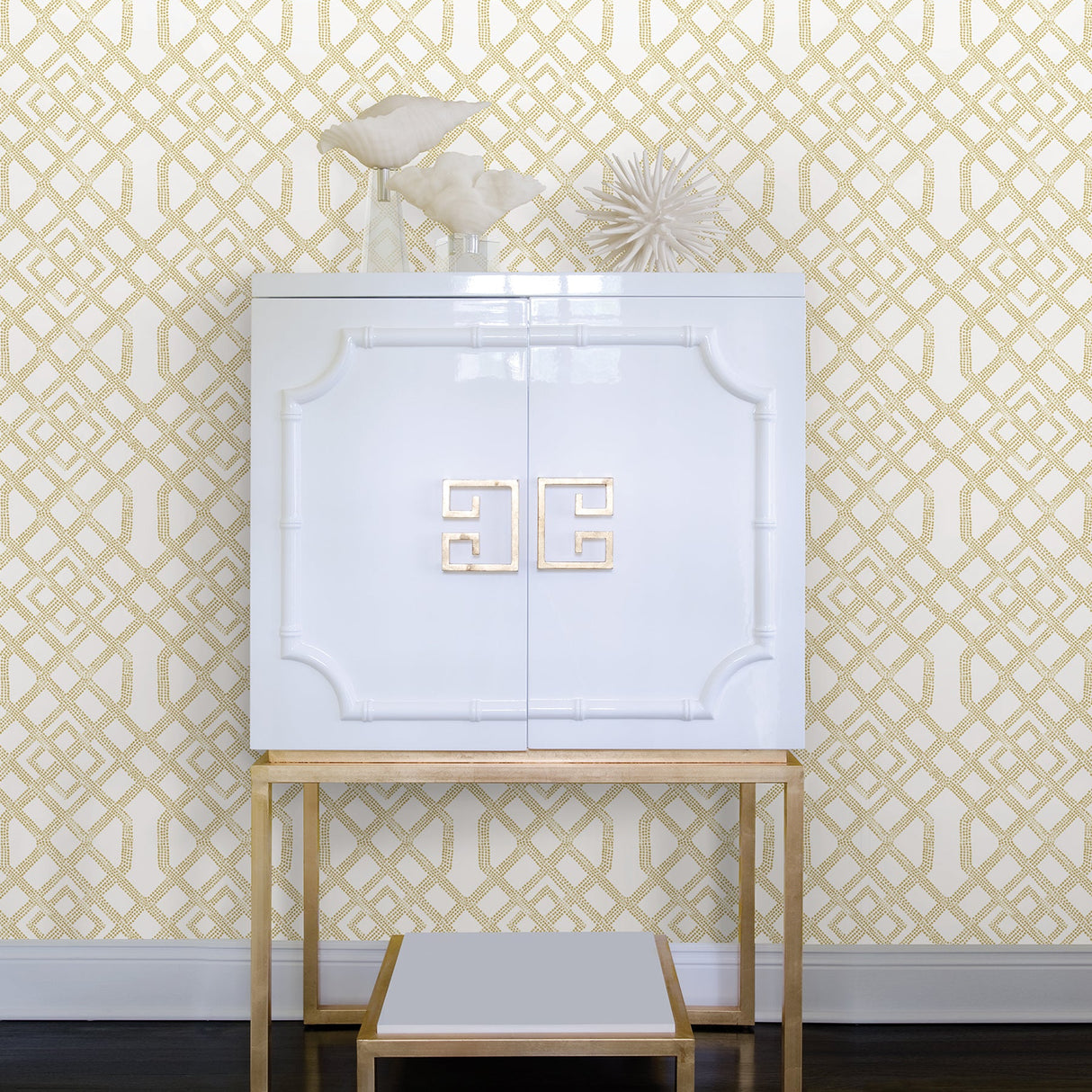 A-Street Prints 2861-25707 Traverse Beige Trellis Wallpaper