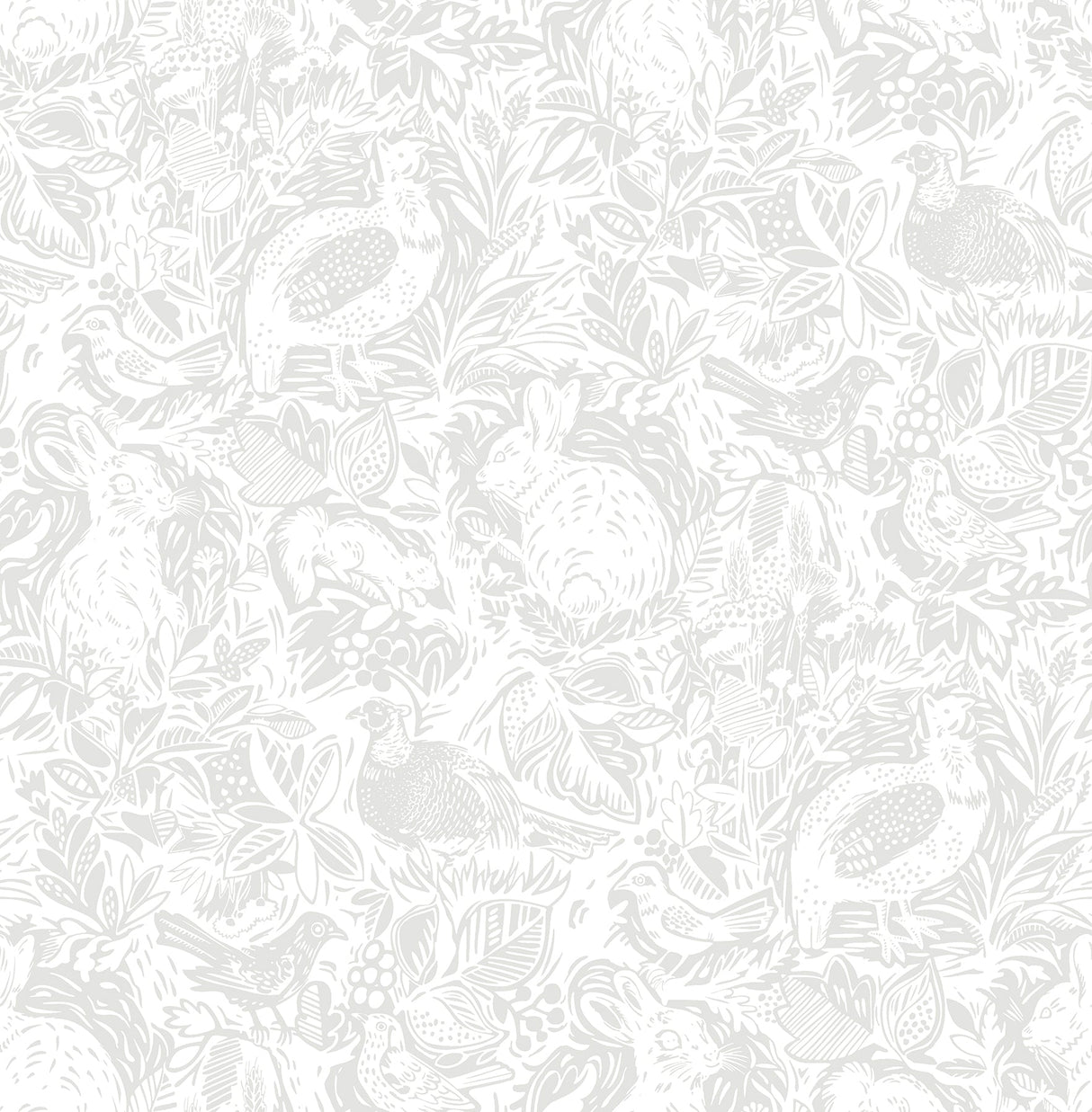 A-Street Prints 2861-25723 Revival Light Grey Fauna Wallpaper