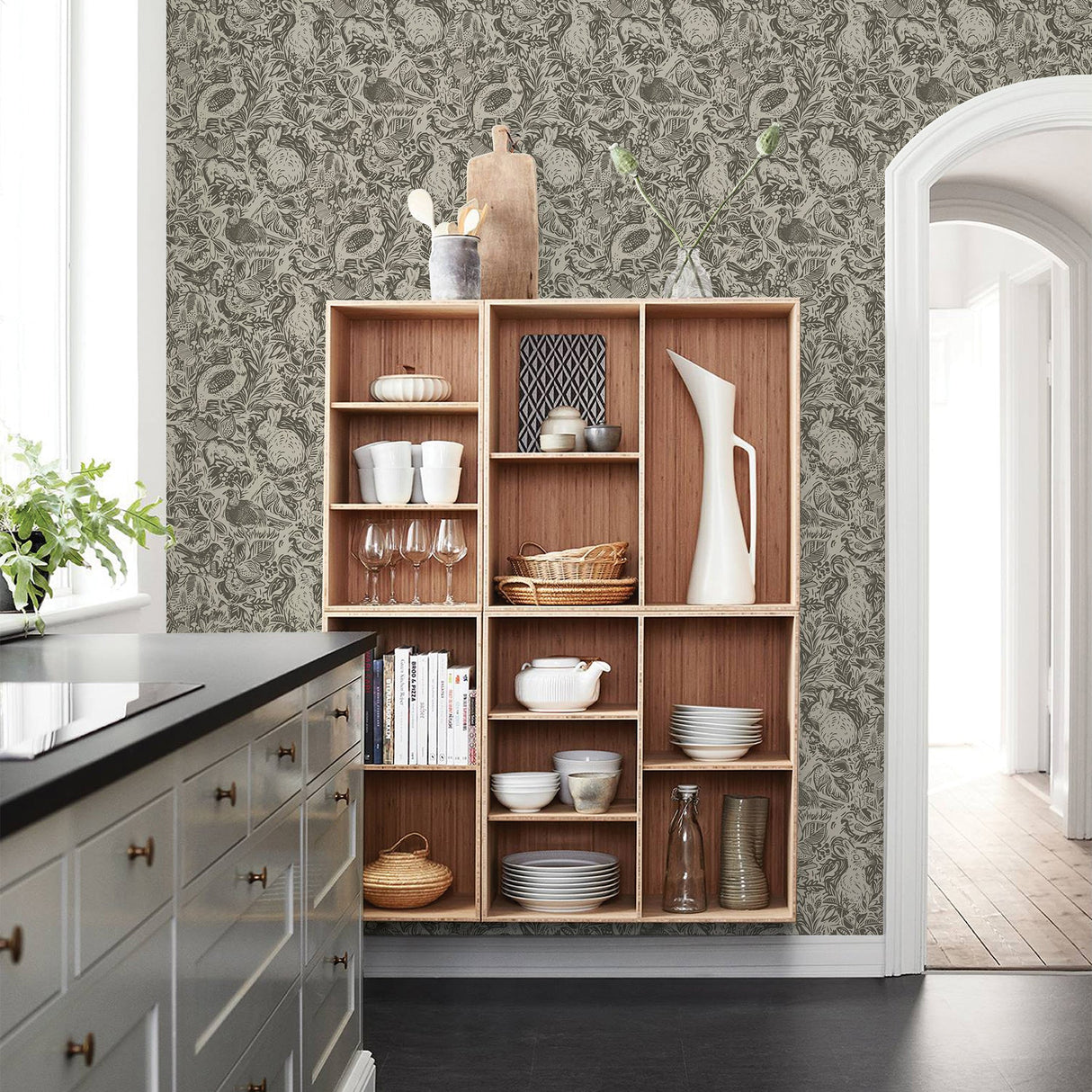 A-Street Prints 2861-25725 Revival Brown Fauna Wallpaper