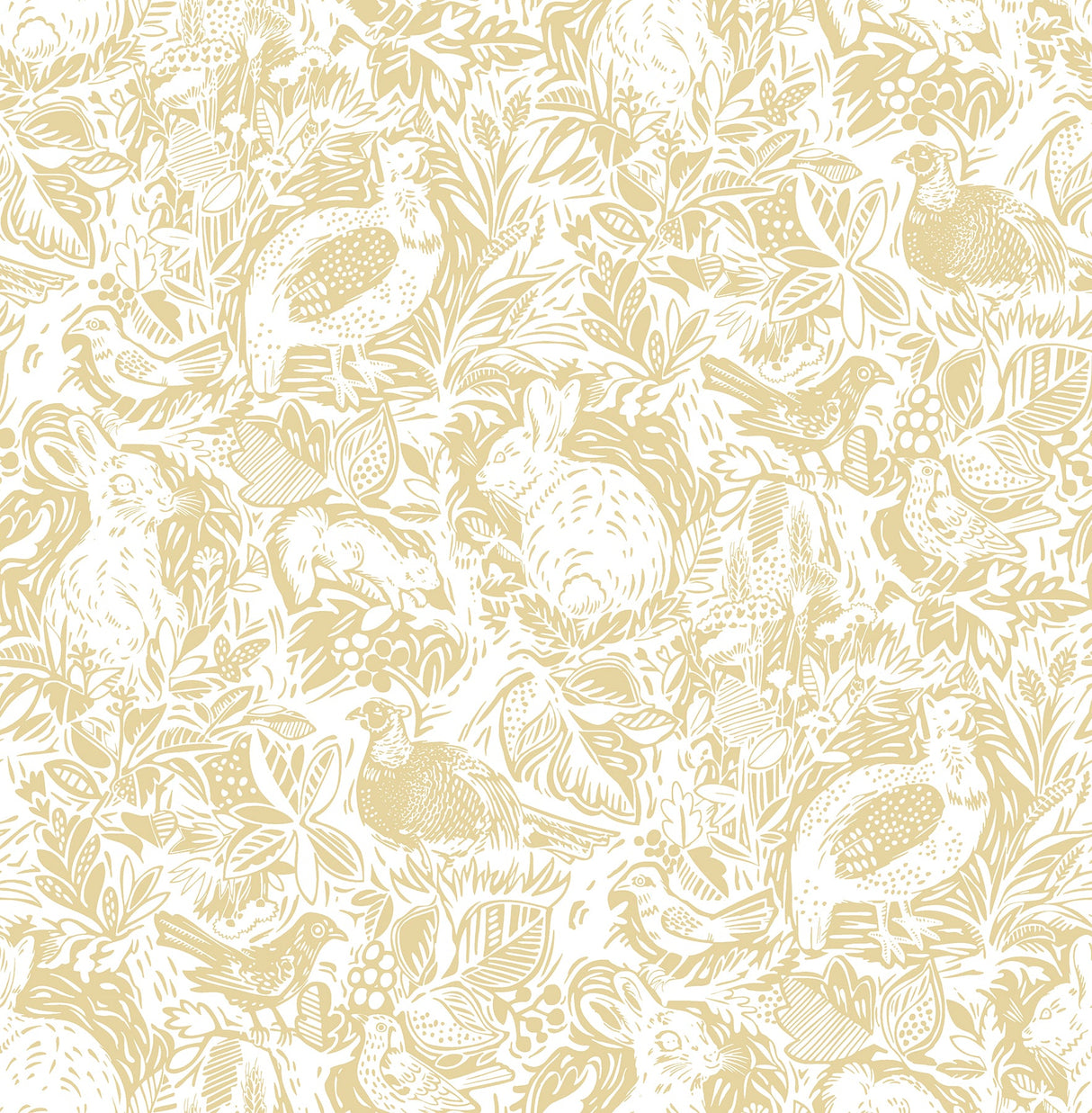 A-Street Prints 2861-25727 Revival Mustard Fauna Wallpaper