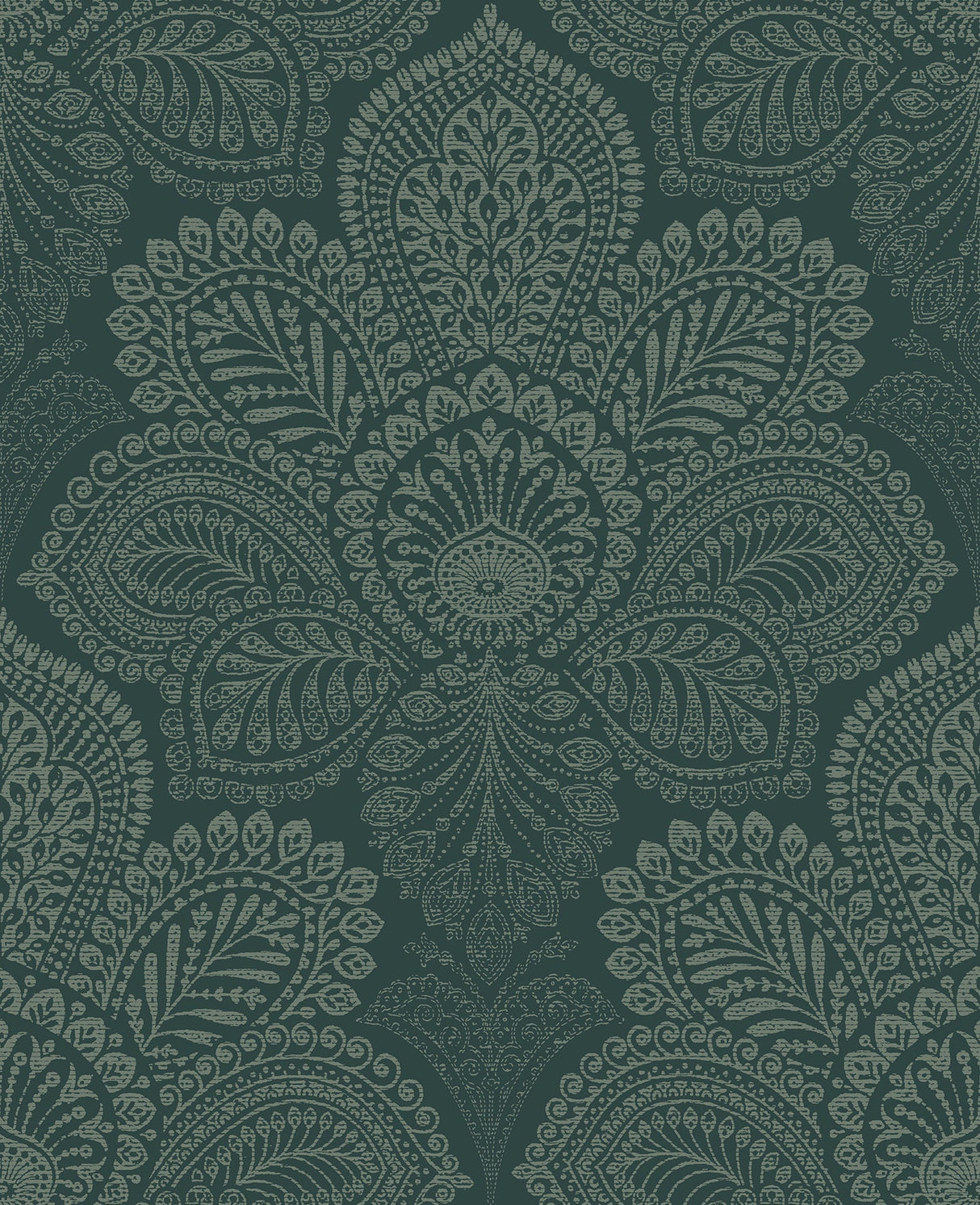 A-Street Prints 2861-25729 Triumph Dark Green Medallion Wallpaper