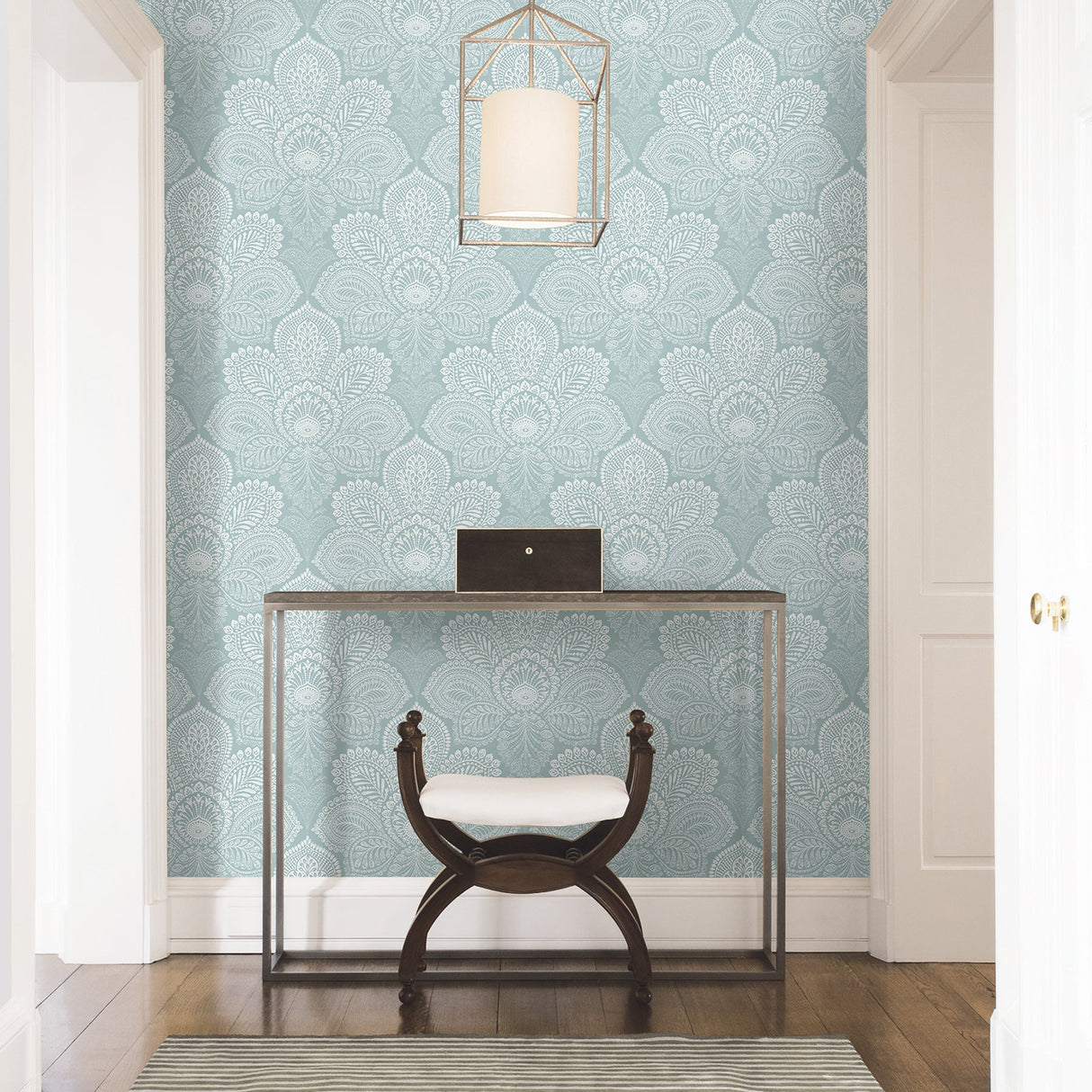 A-Street Prints 2861-25731 Triumph Light Blue Medallion Wallpaper