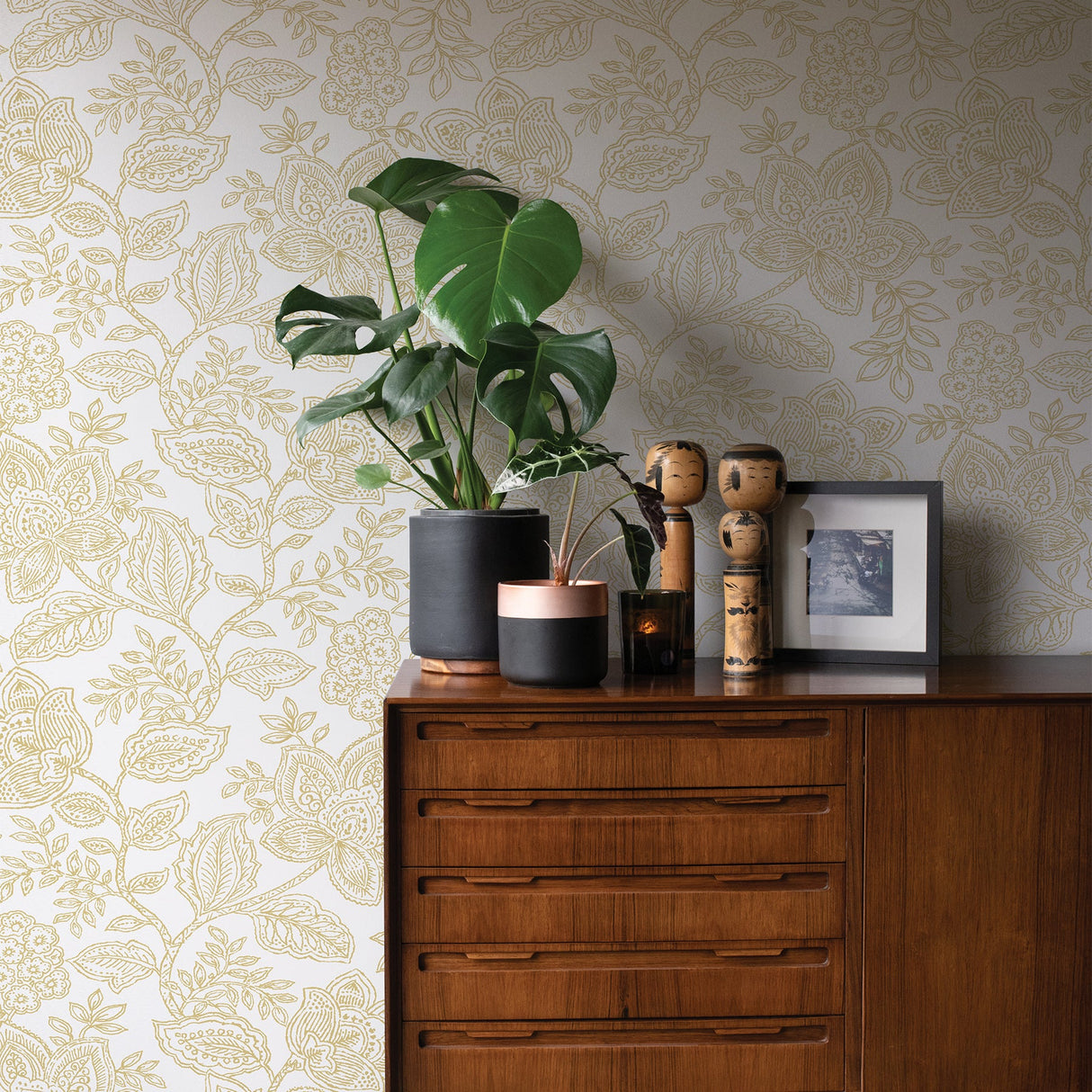 A-Street Prints 2861-25732 Larkin Khaki Floral Wallpaper