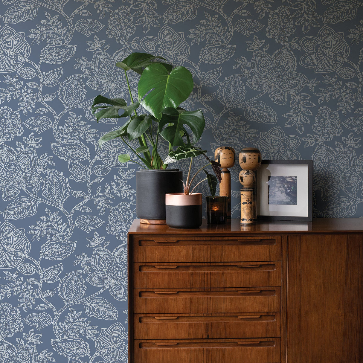 A-Street Prints 2861-25734 Larkin Blue Floral Wallpaper