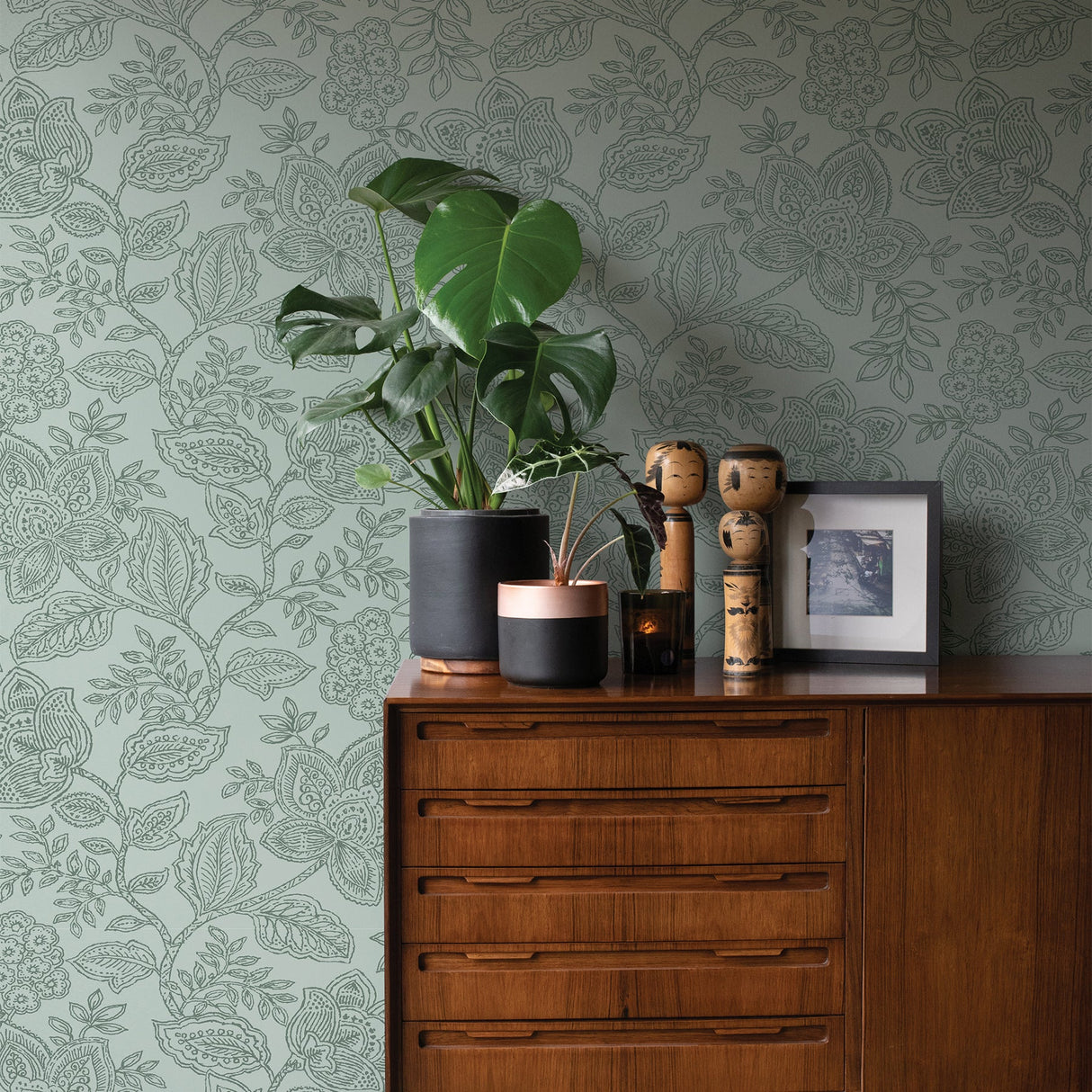 A-Street Prints 2861-25737 Larkin Green Floral Wallpaper