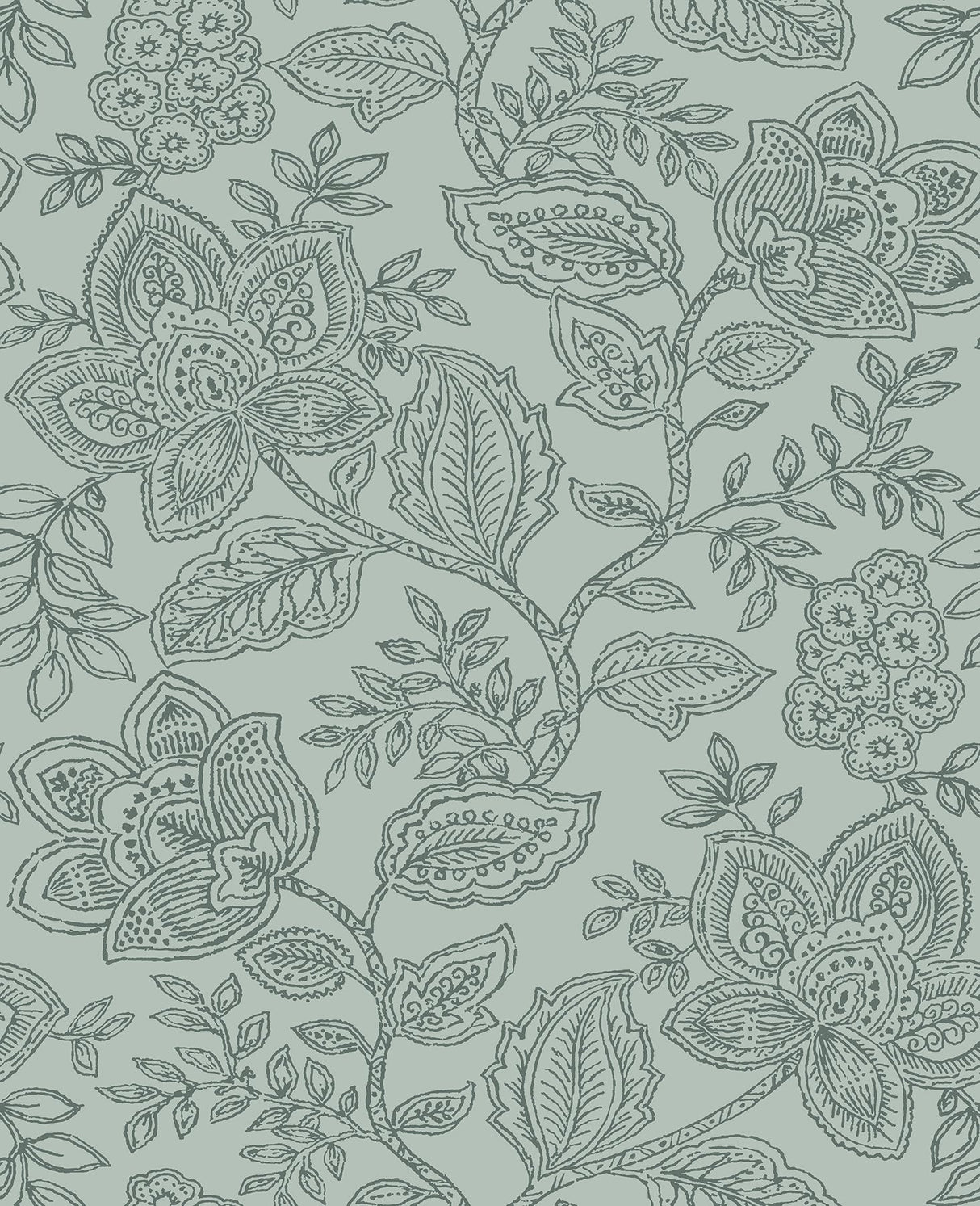 A-Street Prints 2861-25737 Larkin Green Floral Wallpaper