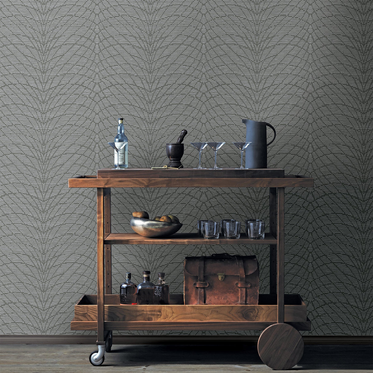 A-Street Prints 2861-25744 Aperion Taupe Chevron Wallpaper