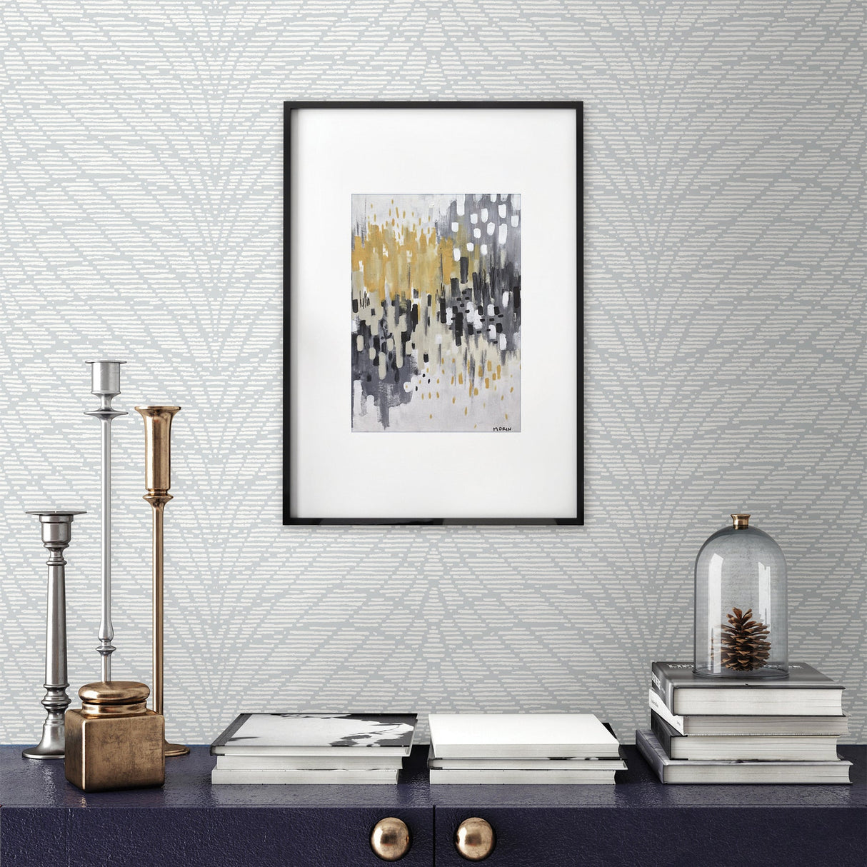 A-Street Prints 2861-25745 Aperion Light Grey Chevron Wallpaper