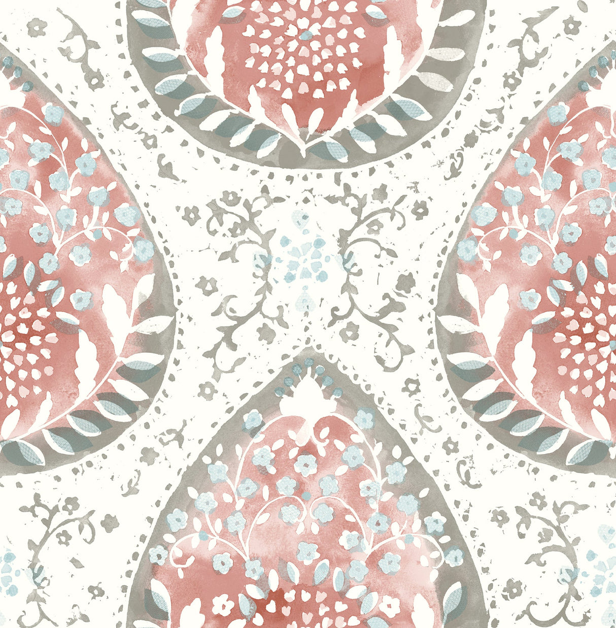A-Street Prints 2861-25748 Alistair Red Medallion Wallpaper
