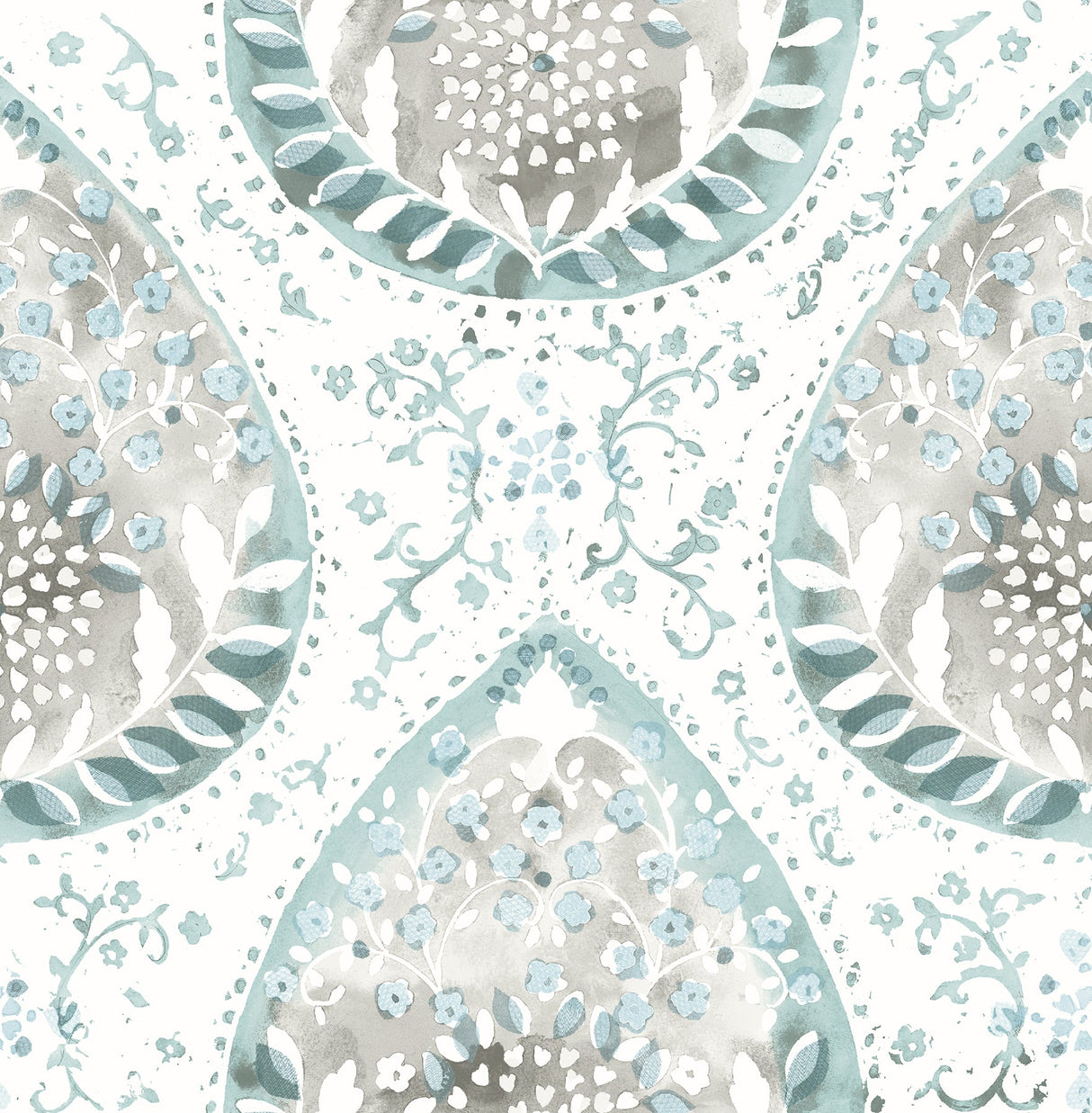 A-Street Prints 2861-25751 Alistair Blue Medallion Wallpaper