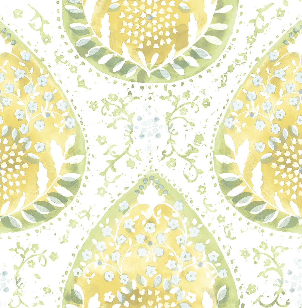 A-Street Prints 2861-25752 Alistair Yellow Medallion Wallpaper