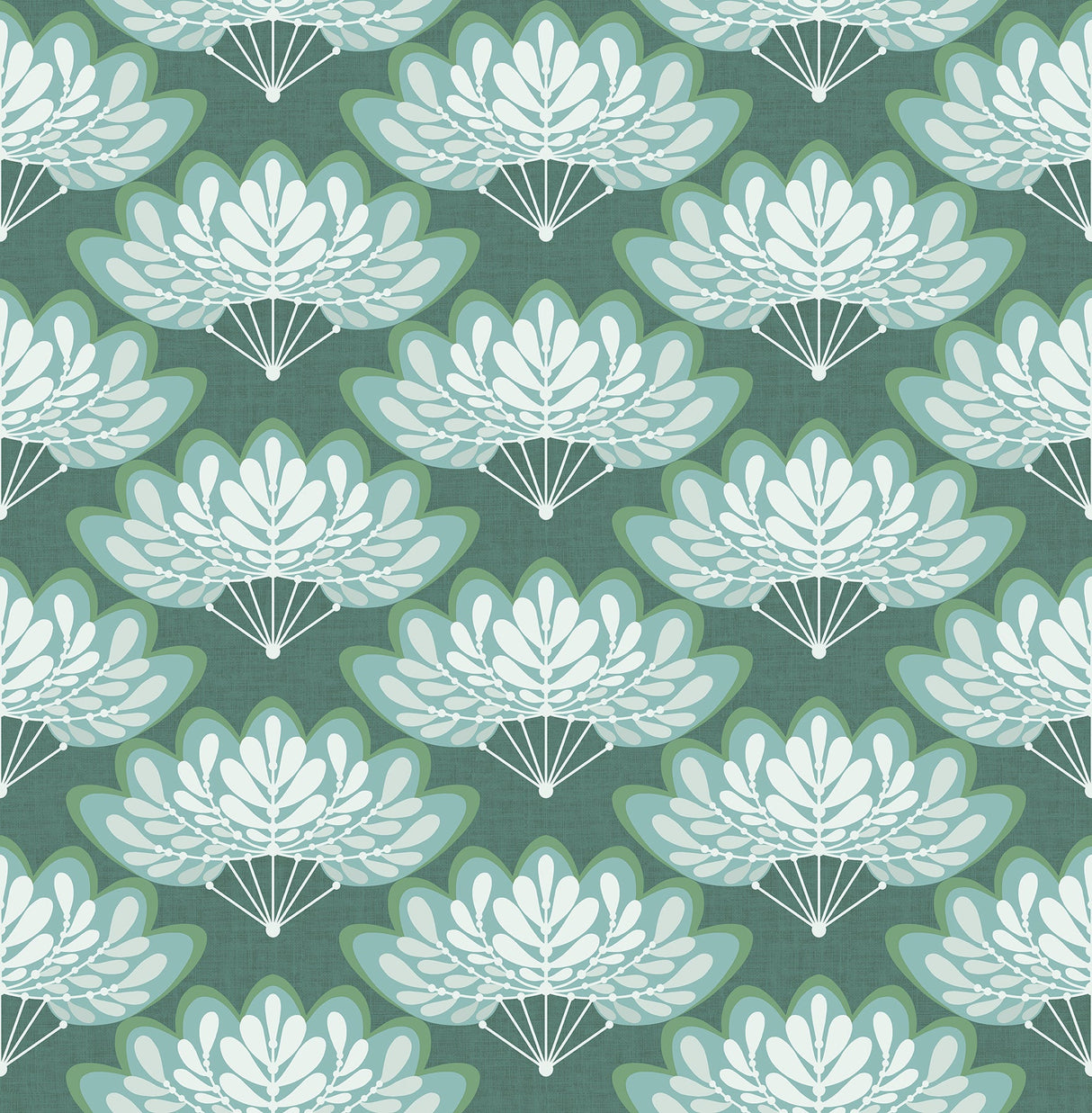 A-Street Prints 2861-25753 Lotus Grey Floral Fans Wallpaper