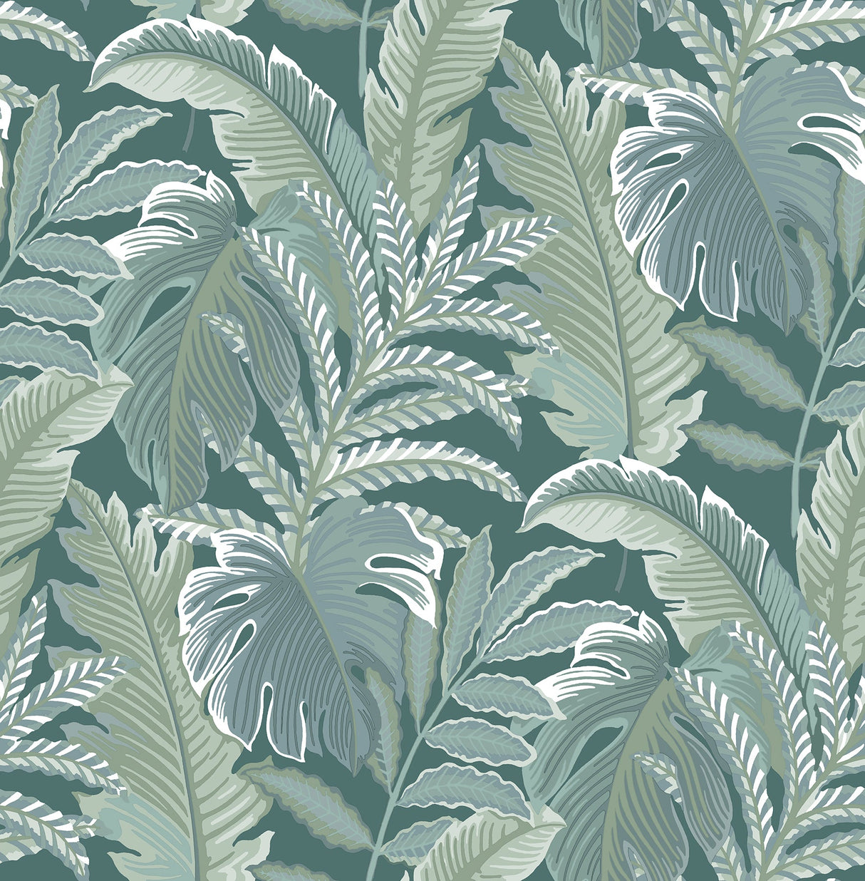 A-Street Prints 2861-25757 Verdant Sage Botanical Wallpaper