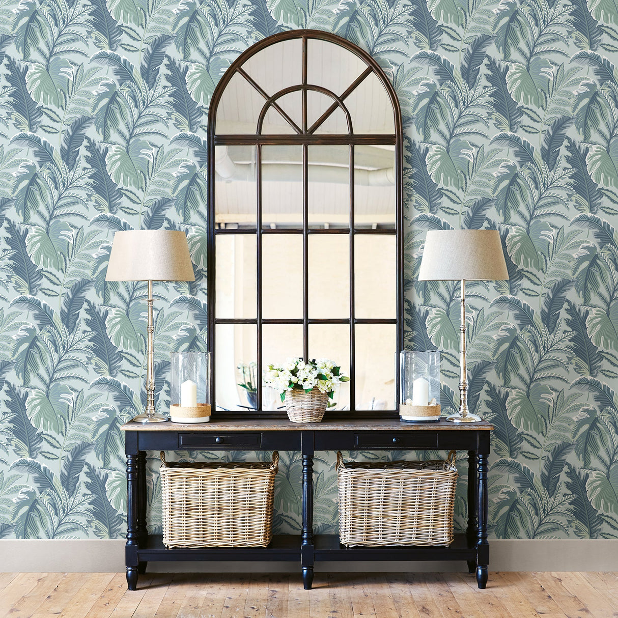 A-Street Prints 2861-25758 Verdant Blue Botanical Wallpaper