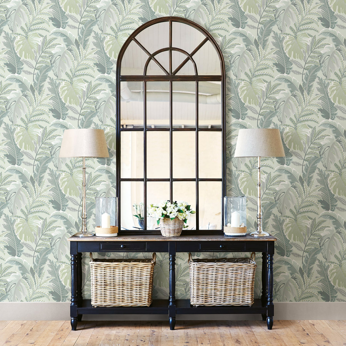 A-Street Prints 2861-25760 Verdant Grey Botanical Wallpaper