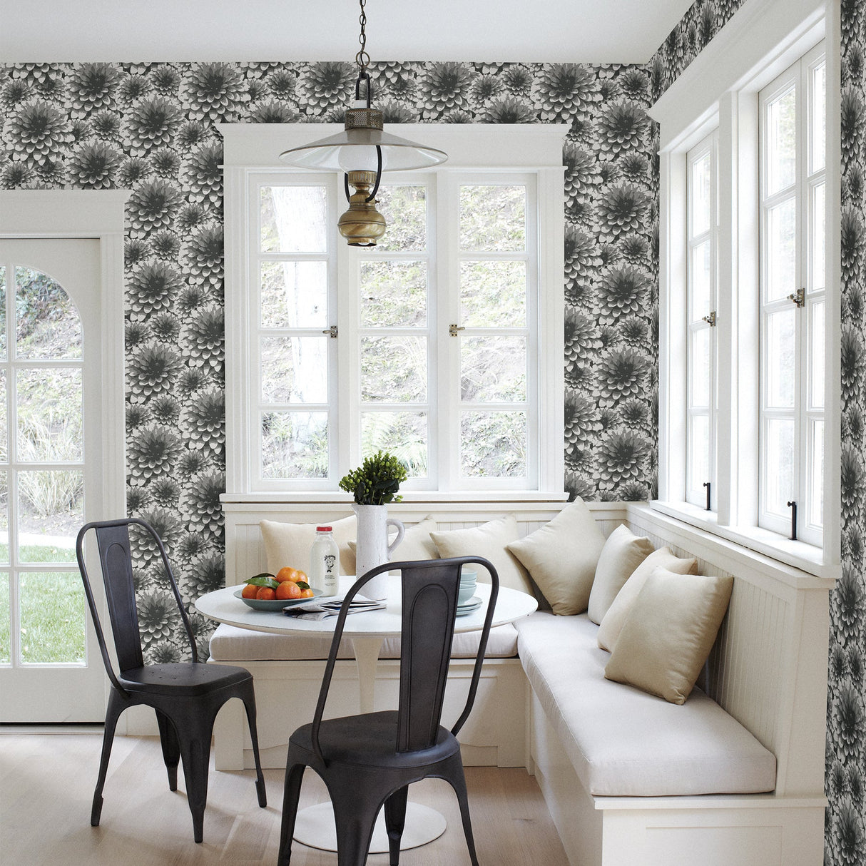 A-Street Prints 2861-87518 Umbra Charcoal Floral Wallpaper