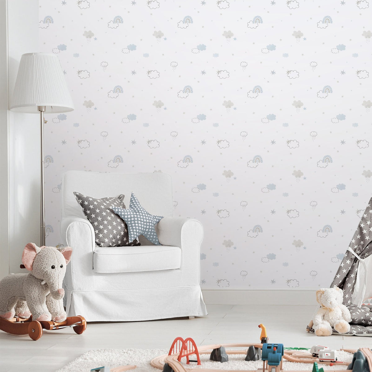 Galerie Bambino Rainbow Blue Sidewall 288-2
