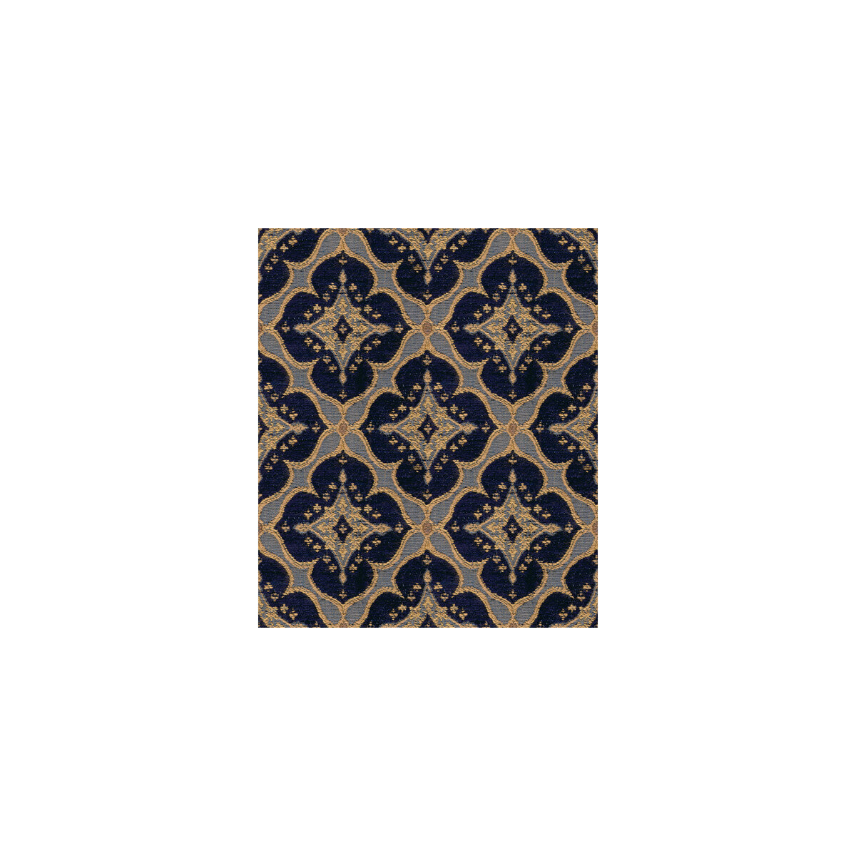 KRAVET COUTURE 28828.450.0 ORNAMENT ACCENT INDIGO Fabric - Eade's Wallpaper
