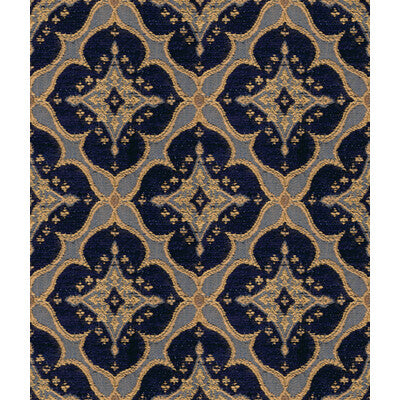 KRAVET COUTURE 28828.450.0 ORNAMENT ACCENT INDIGO Fabric - Eade's Wallpaper