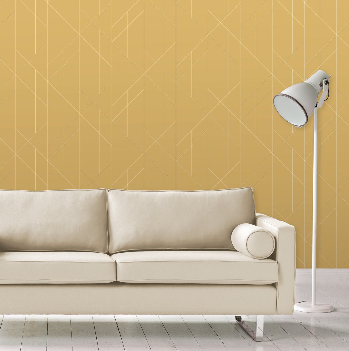 A-Street Prints 2889-25203 Torpa Mustard Geometric Wallpaper