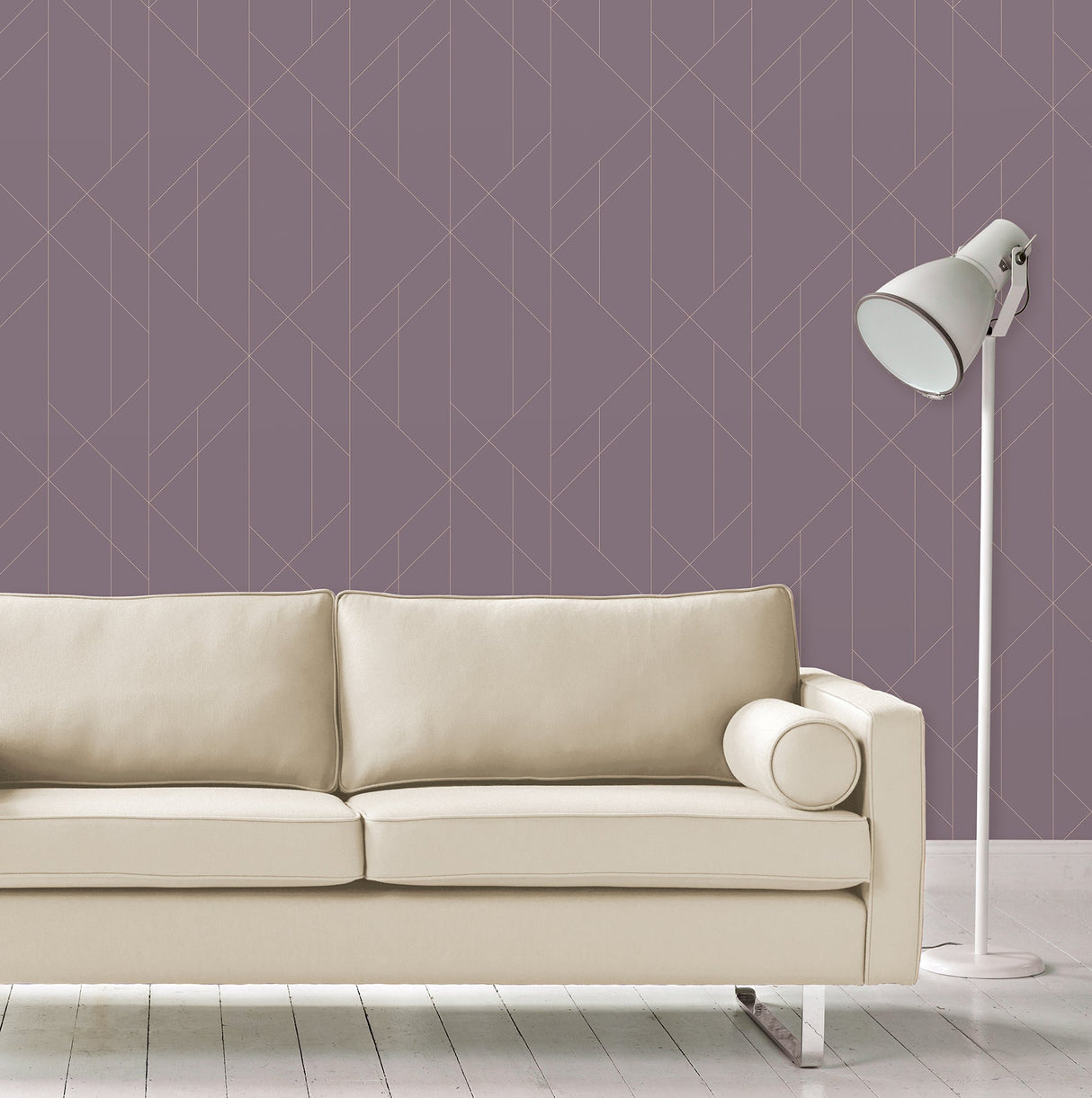 A-Street Prints 2889-25205 Torpa Purple Geometric Wallpaper