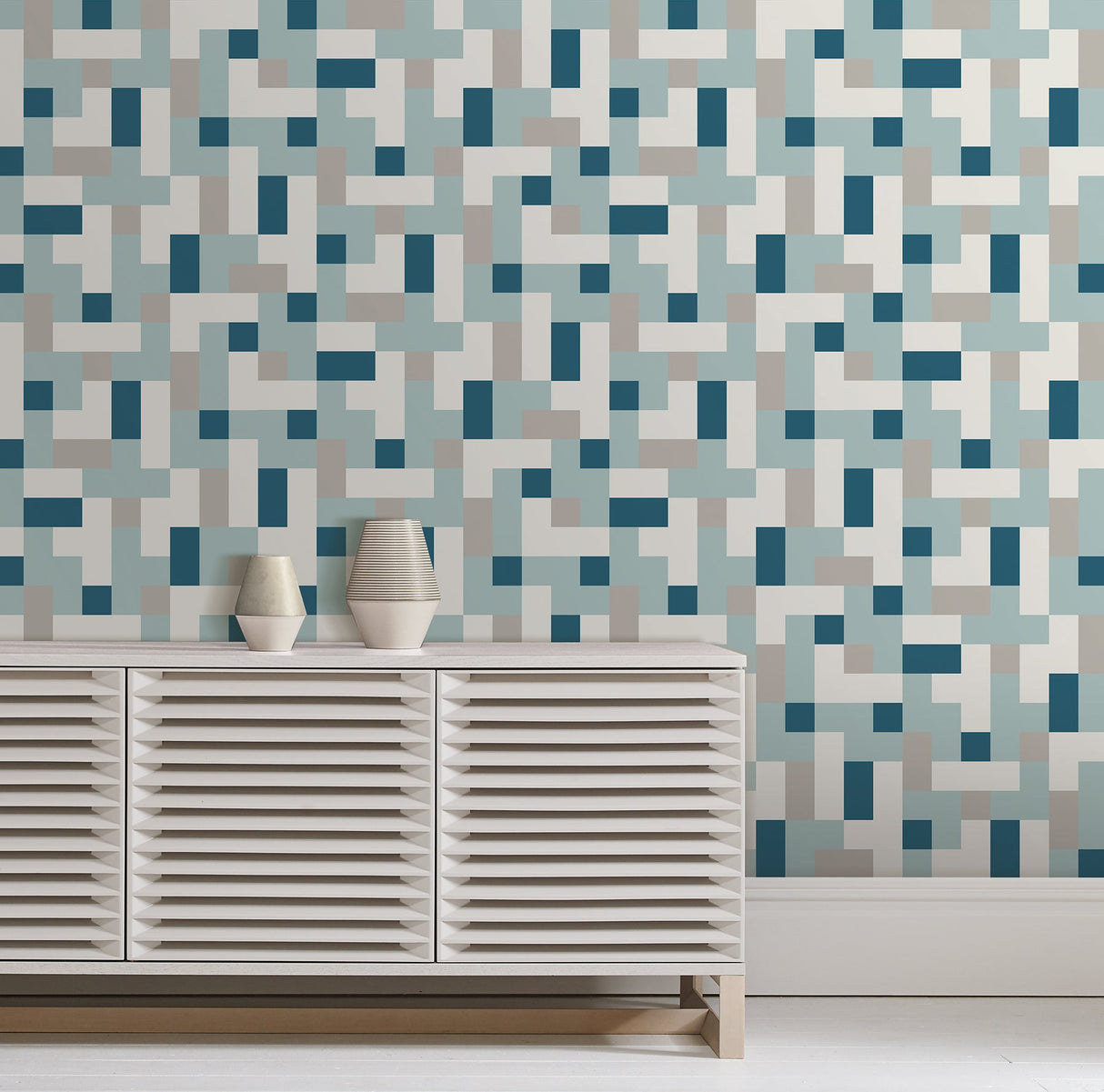 A-Street Prints 2889-25221 Alby Blue Geometric Wallpaper