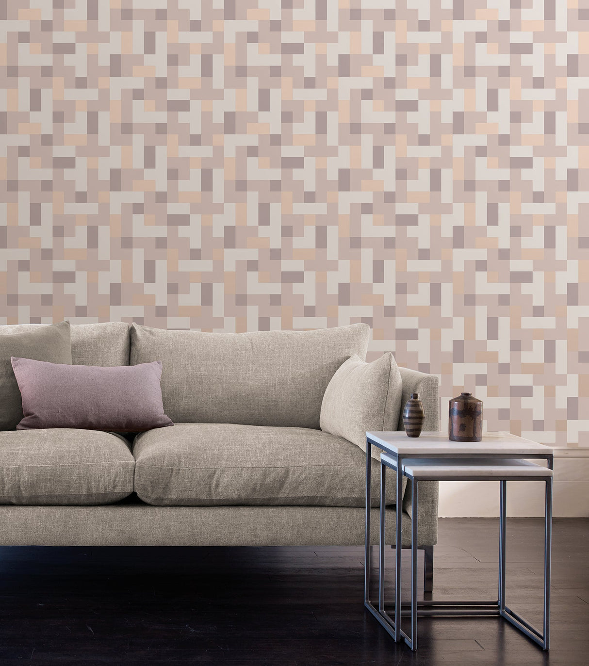 A-Street Prints 2889-25225 Alby Mauve Geometric Wallpaper