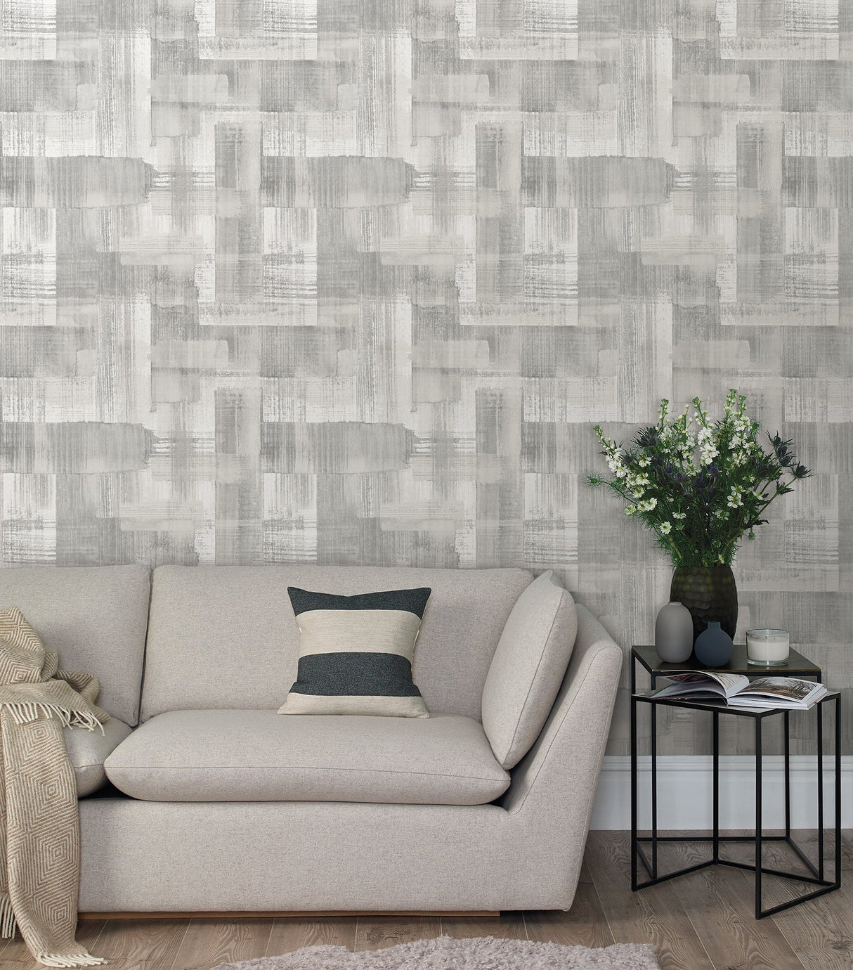 A-Street Prints 2889-25227 Trosa Grey Brushstroke Wallpaper
