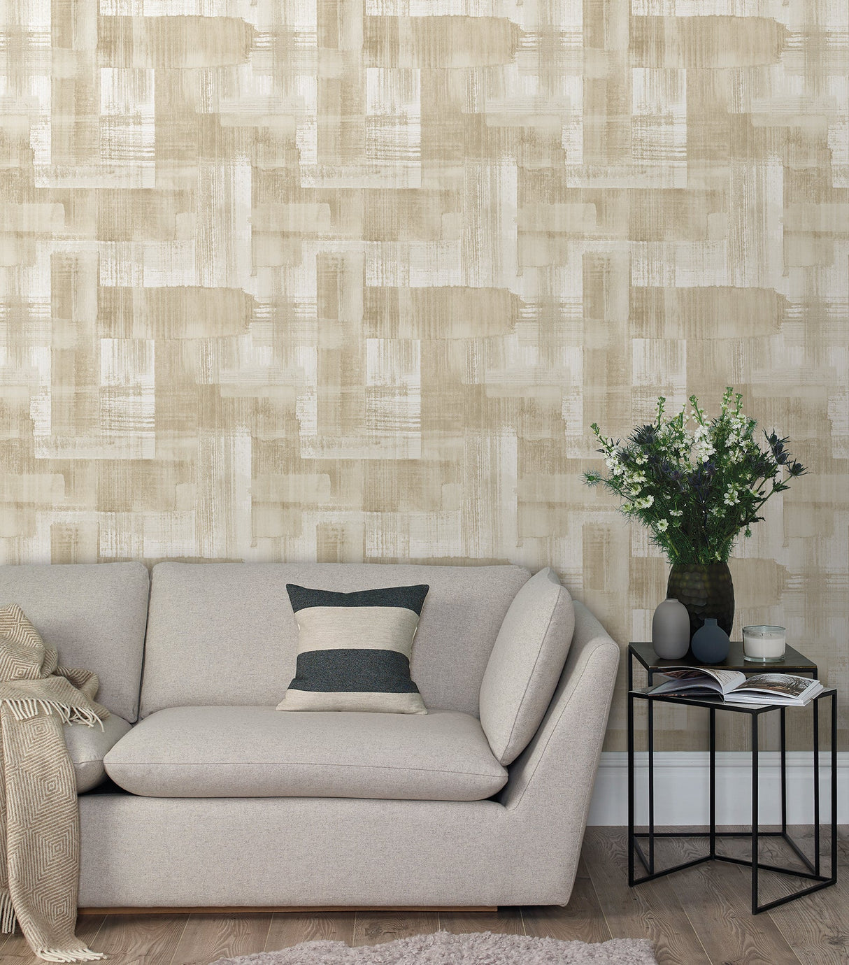 A-Street Prints 2889-25229 Trosa Beige Brushstroke Wallpaper