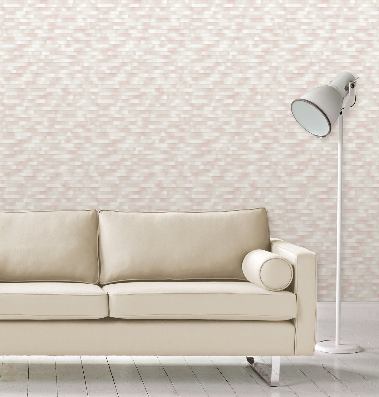 A-Street Prints 2889-25232 Kalmar Light Pink Hazy Stripe Wallpaper