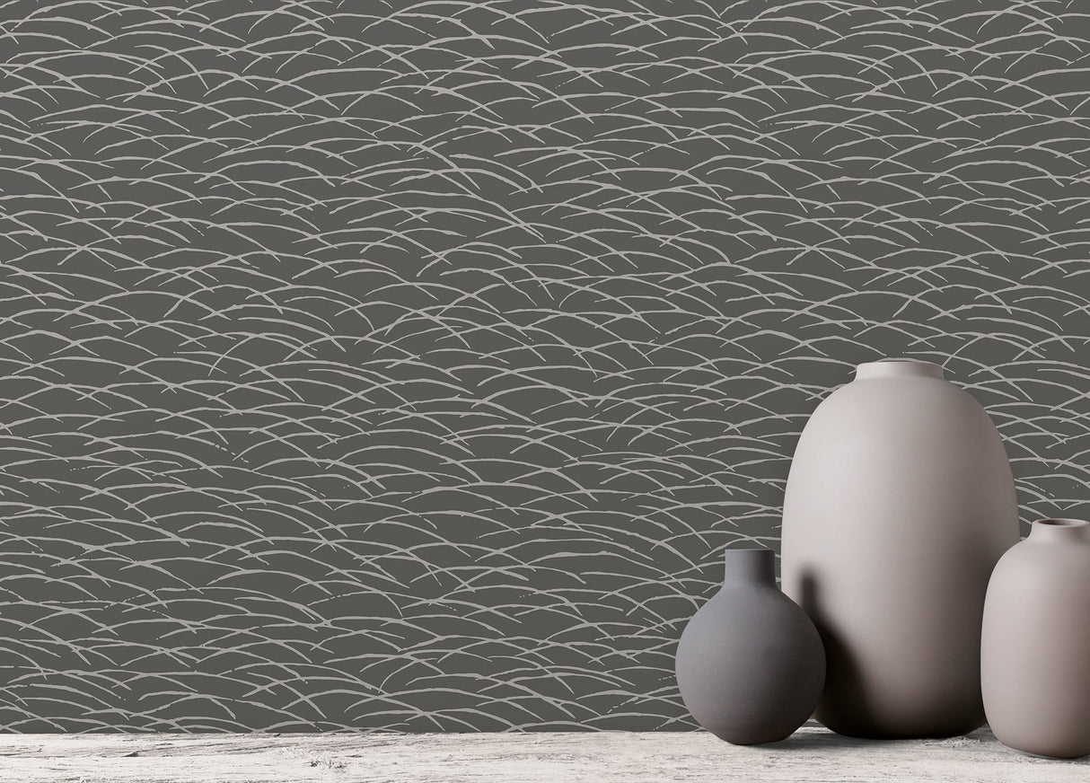 A-Street Prints 2889-25245 Hono Taupe Abstract Wave Wallpaper