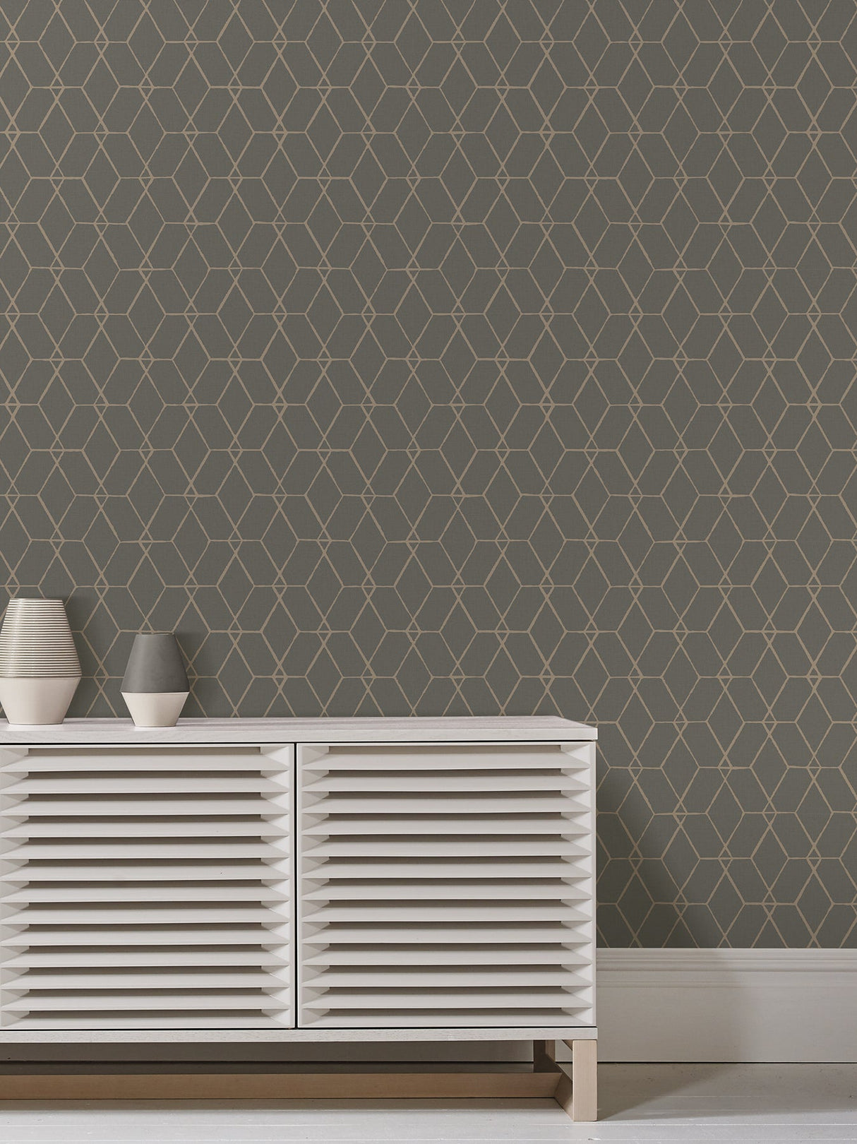 A-Street Prints 2889-25252 Osterlen Taupe Trellis Wallpaper