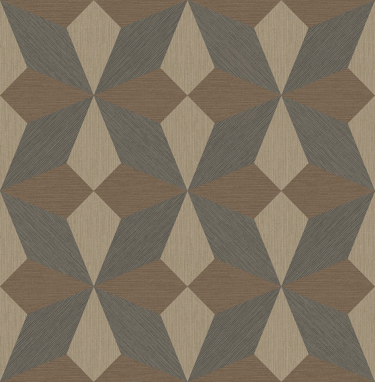 Decorline 2896-25303 Valiant Copper Faux Grasscloth Mosaic Wallpaper