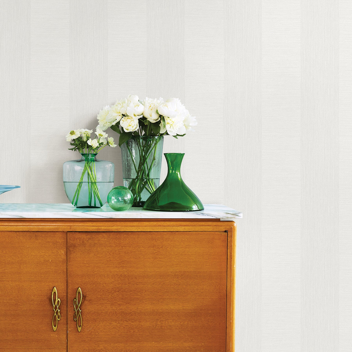 Decorline 2896-25306 Intrepid White Textured Stripe Wallpaper