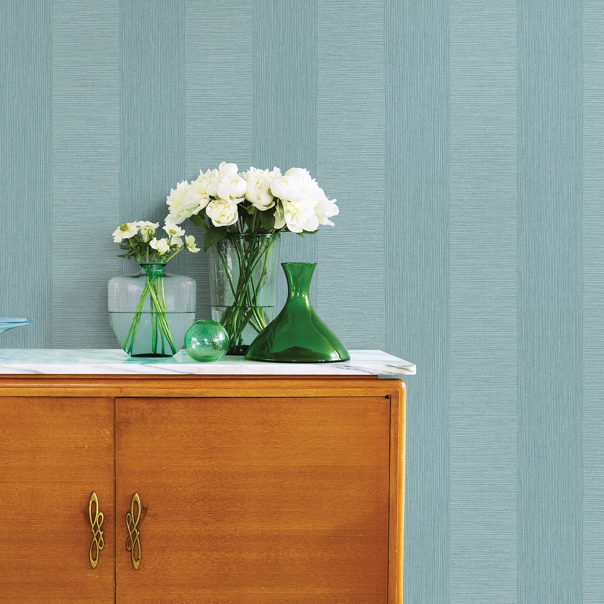 Decorline 2896-25309 Intrepid Blue Textured Stripe Wallpaper