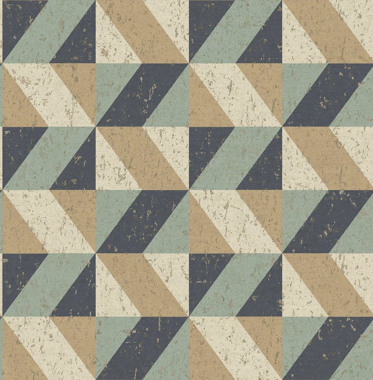 Decorline 2896-25310 Cerium Blue Concrete Geometric Wallpaper