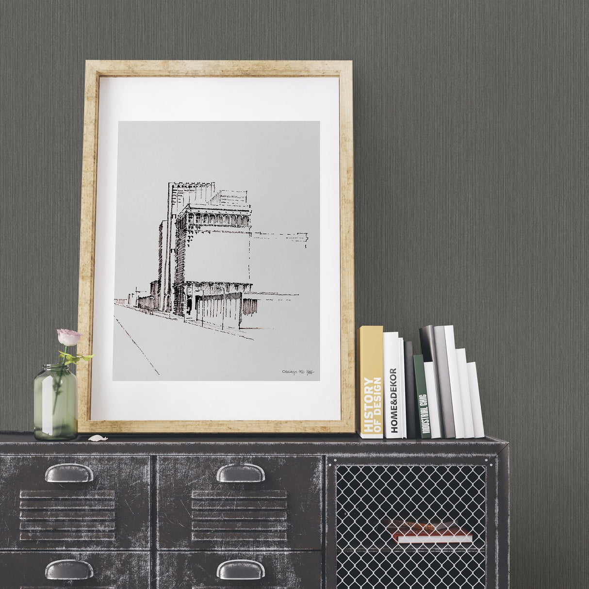 Decorline 2896-25339 Crewe Charcoal Vertical Woodgrain Wallpaper