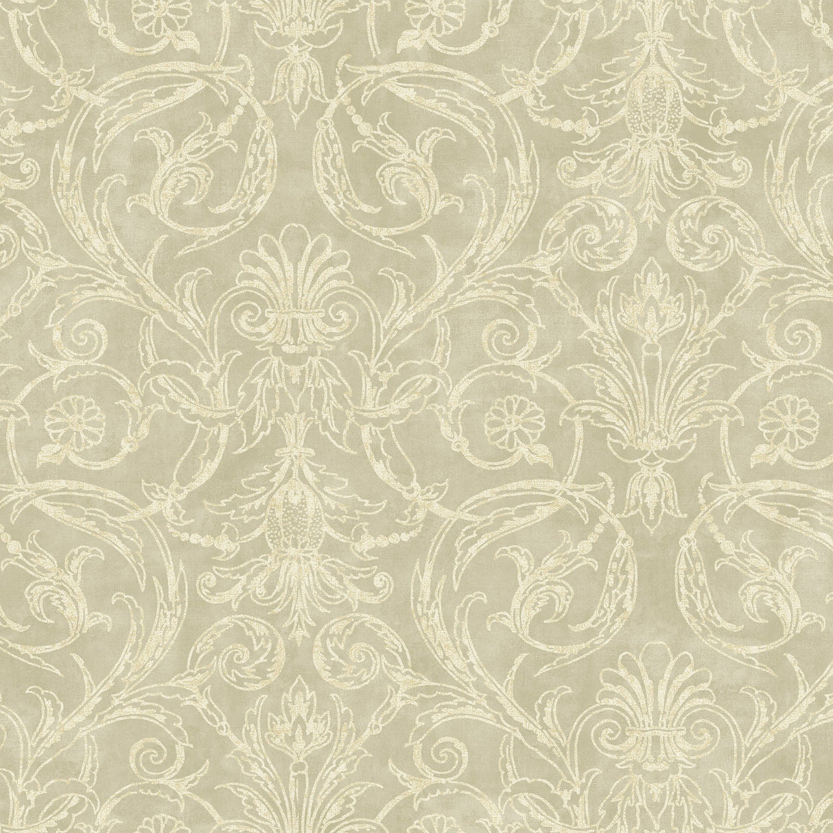 Fairwinds Studio 290-50108 Neutral Acanthus Leaf Cameo Wallpaper